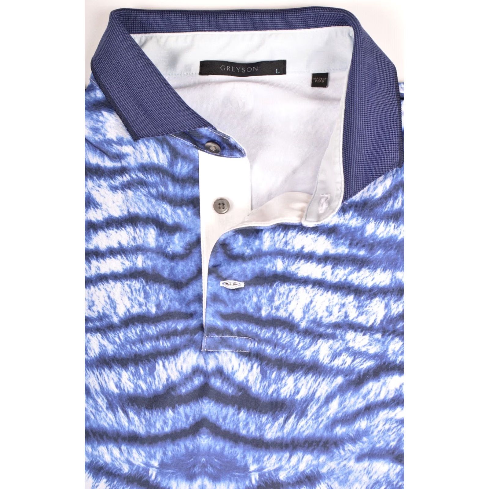 Vintage Greyson Abstract Psy Print Polo Shirt Main Selling Point Polo Men L Blue Size US L / EU 52-54 / 3 - 2 Thumbnail