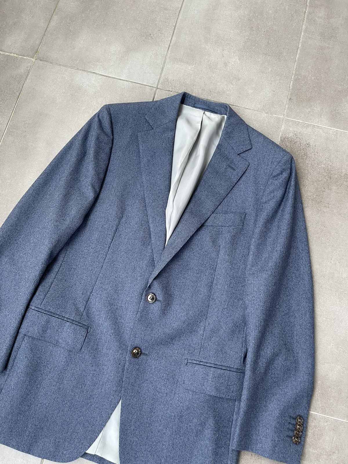 Suitsupply SS12 Suitsupply White Striped Navy Wool Casual Blazer Size 36R - 9 Thumbnail