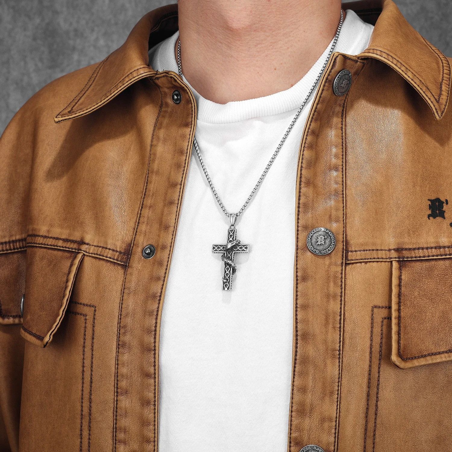 Other Cross Snake Pendant Accessories Necklace Gifts Size ONE SIZE - 5 Thumbnail