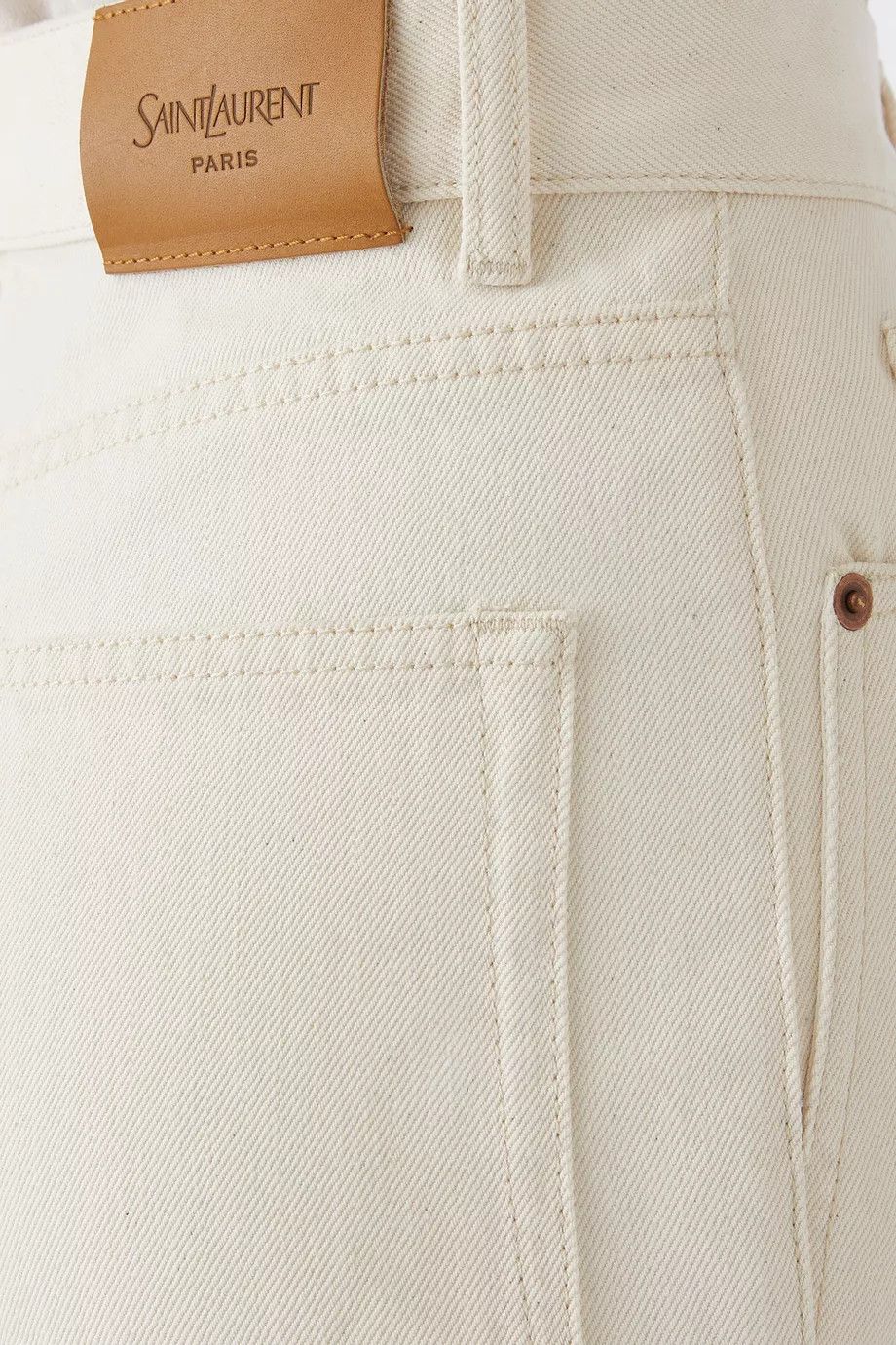 Saint Laurent Paris o1y0126 Denim Pant in Ivory Size 27" / US 4 / IT 40 - 4 Thumbnail
