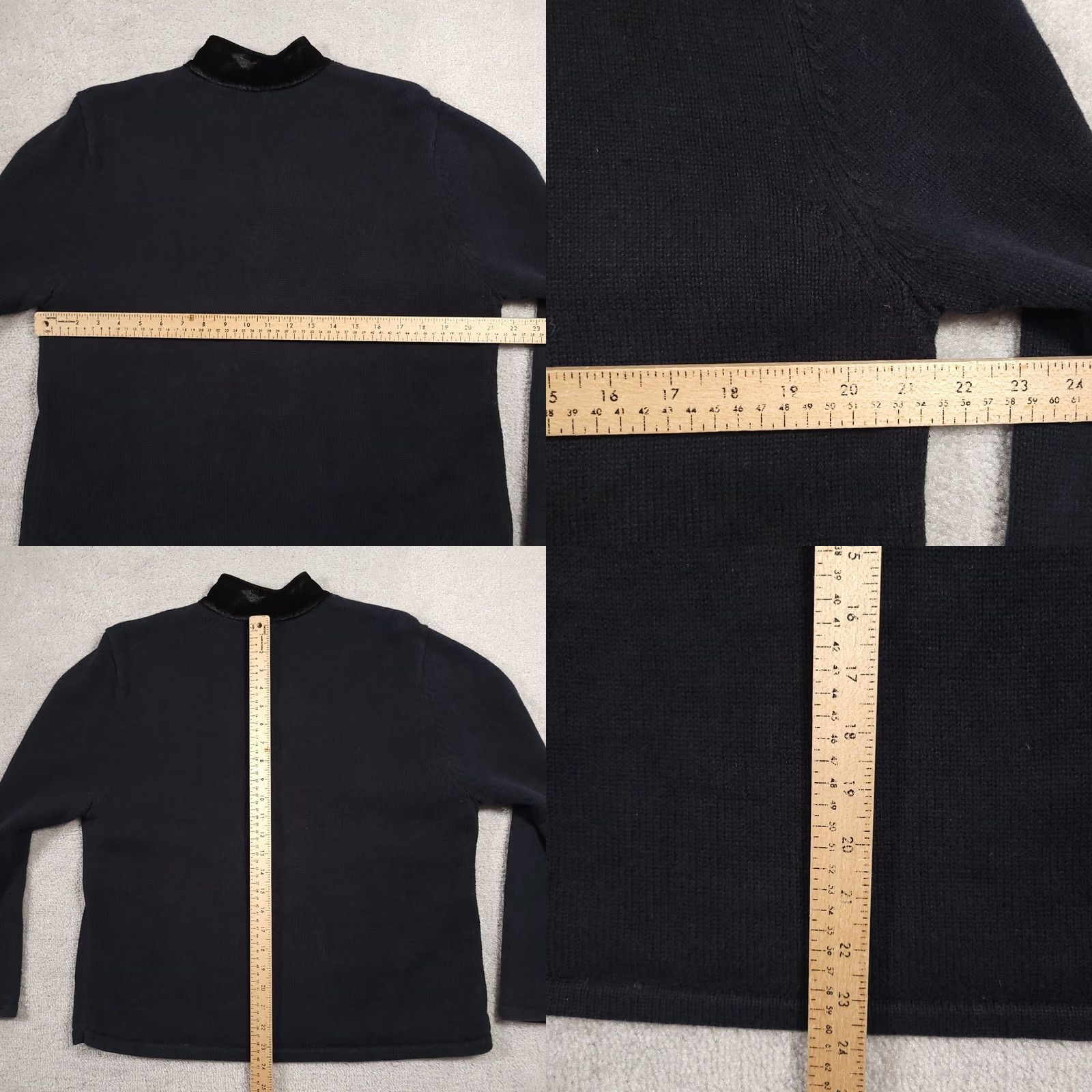 Vintage VINTAGE Crystal Kobe Cardigan Women’s Large Black 90s Knit Embroidered Heavyweight Winter Settle Sequin Size L / US 10 / IT 46 - 8 Thumbnail