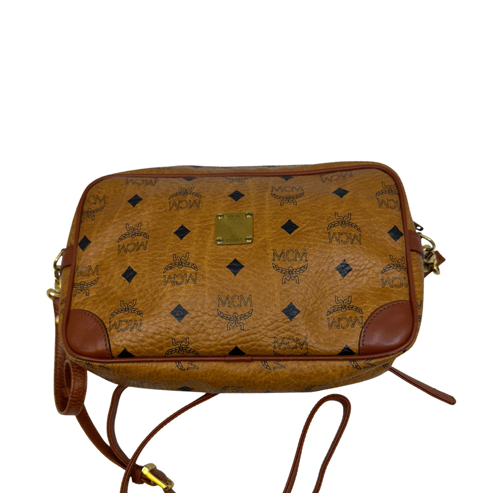 MCM MCM Visetos Camera Cognac Coated Canvas Crossbody Bag Size ONE SIZE - 1 Thumbnail