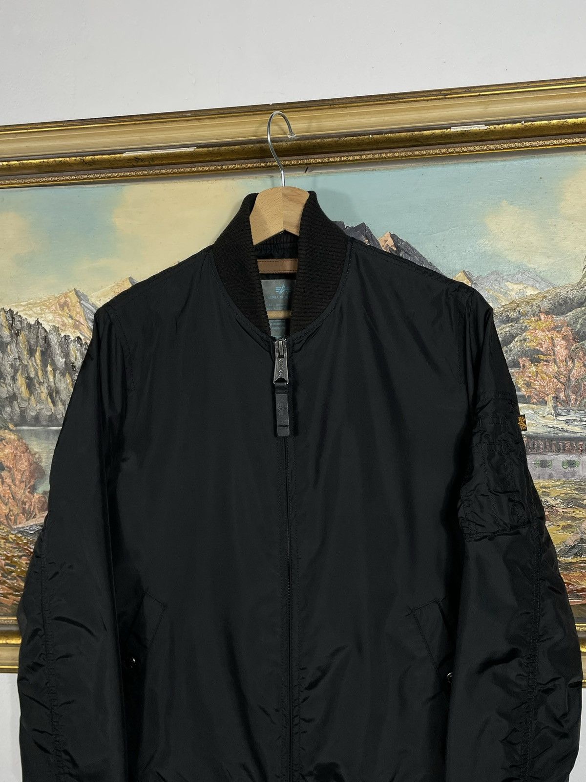 Alpha Industries × Vintage Alpha Industries Vintage Y2k Zip Black Jacket Bomber Army US Size M / US 6-8 / IT 42-44 - 5 Thumbnail