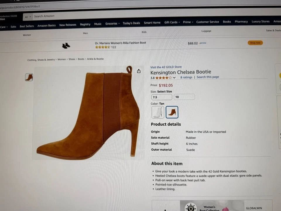 Other 42 GOLD Kensington Chelsea Bootie Tan Suede (SAVE $73,00) Size US 7.5 / IT 37.5 - 2 Thumbnail