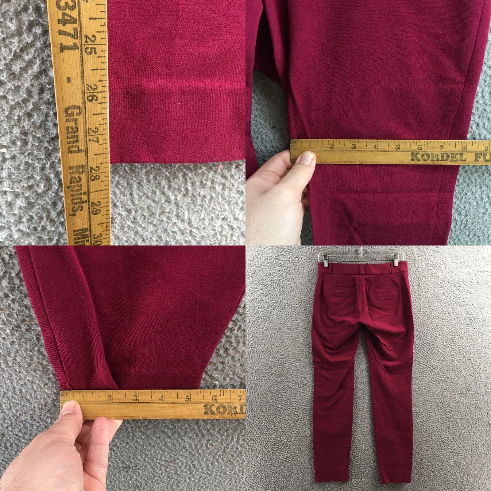 Banana Republic Banana Republic Sloan Dress Pants Womens 0 Burgundy Low Rise Flat Front Zip Pants Mens Womens Size 25" / US 0 / IT 36 - 8 Thumbnail