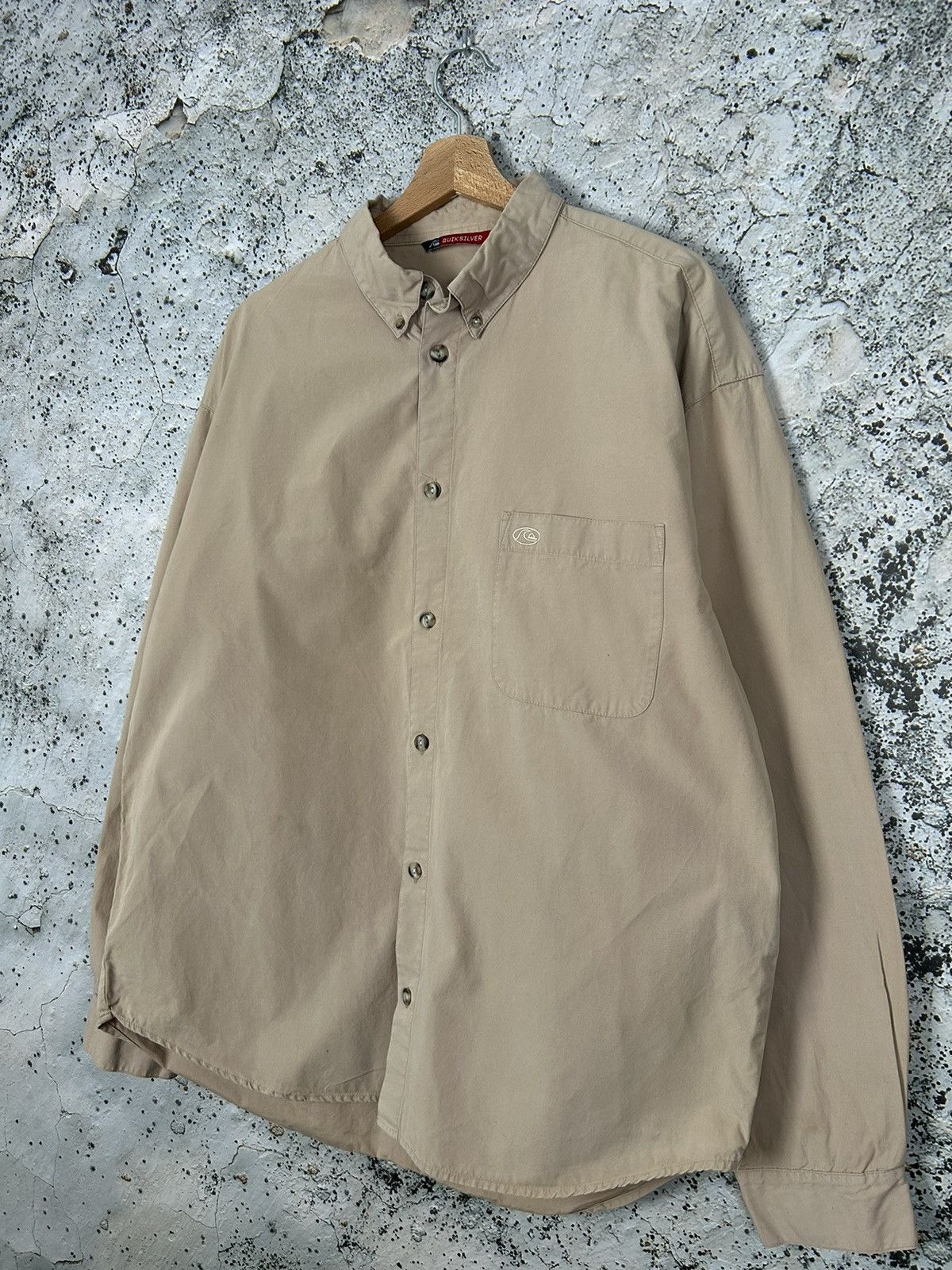 Quiksilver Vintage Quiksilver Beige Shirt 90s Surf Style Skateboarding Size US XL / EU 56 / 4 - 2 Thumbnail