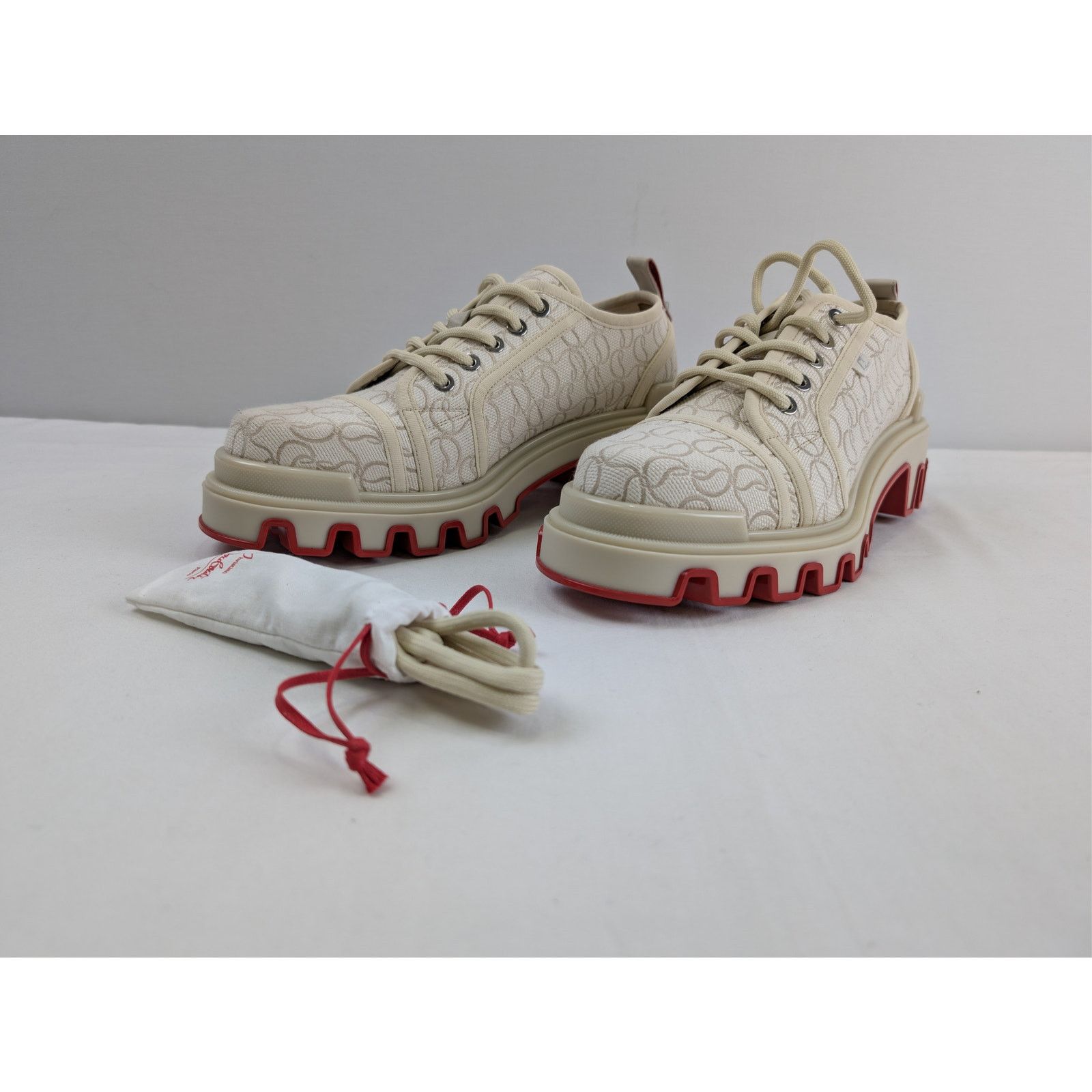 Christian Louboutin o1rshd1 Panamic Dune jacquard-logo Derby shoe Boots natural Size US 11 / EU 44 - 7 Thumbnail