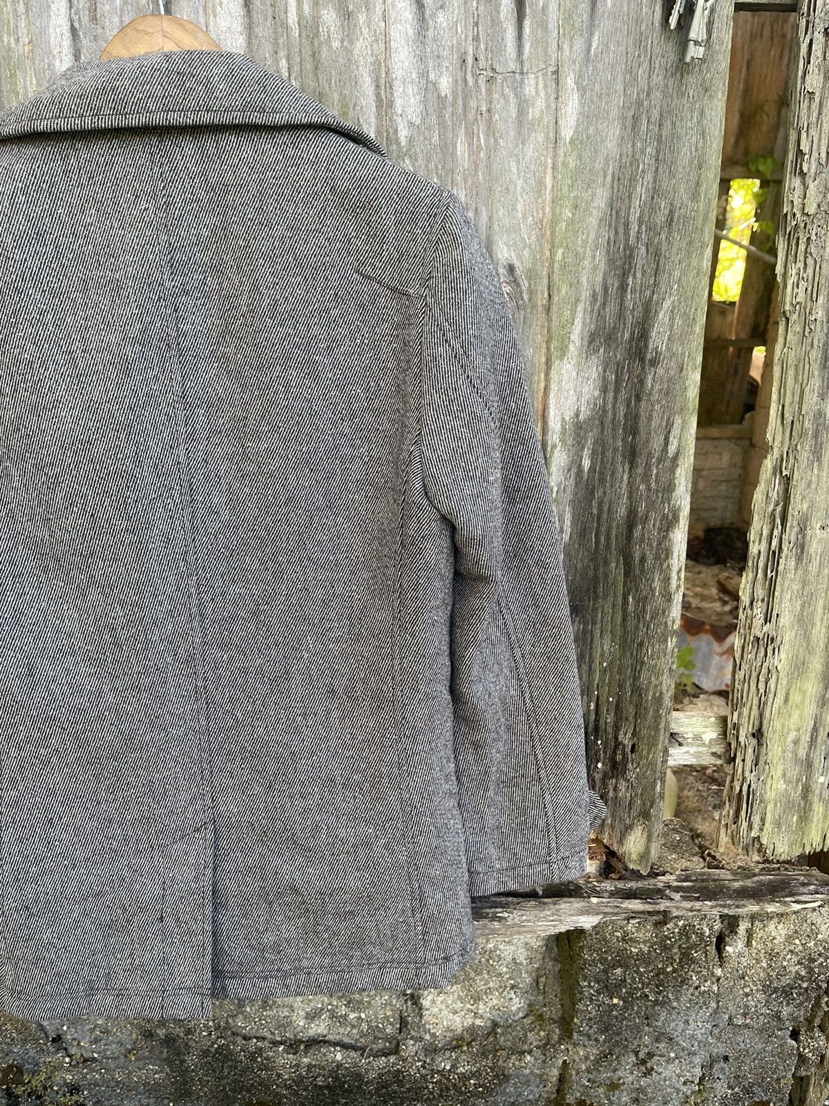Michel Klein Klein Plus Homme Wool Peacoat - Herringbone Grey - Size 48 Size US M / EU 48-50 / 2 - 14 Thumbnail