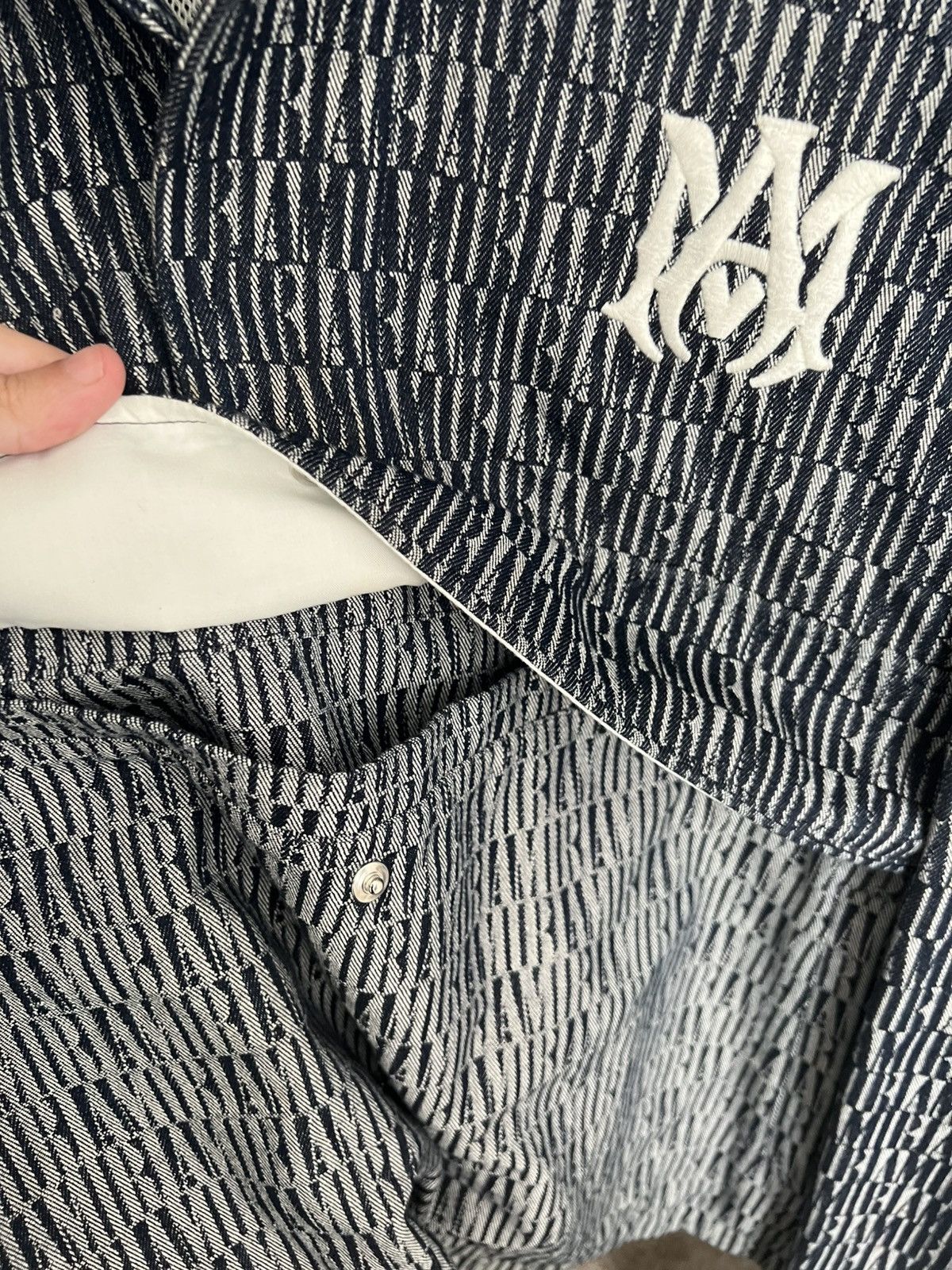 Amiri Amiri Denim Logo Jacquard Parka Anorak Jacket Size US M / EU 48-50 / 2 - 6 Thumbnail