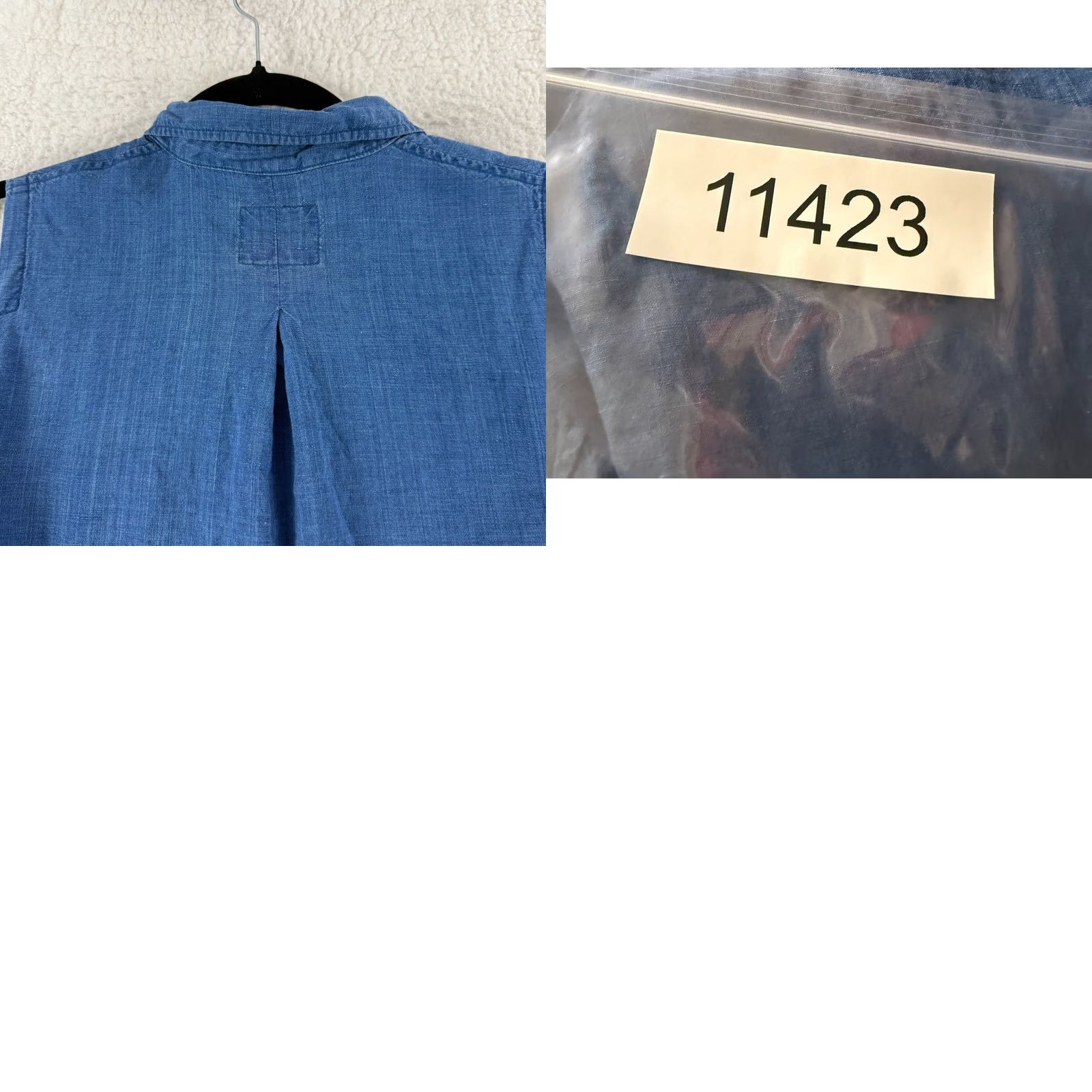 Rails Rails Romy Top Womens Large Indigo Chambray Cold Shoulder Button-Up Casual Shirt Size L / US 10 / IT 46 - 10 Thumbnail