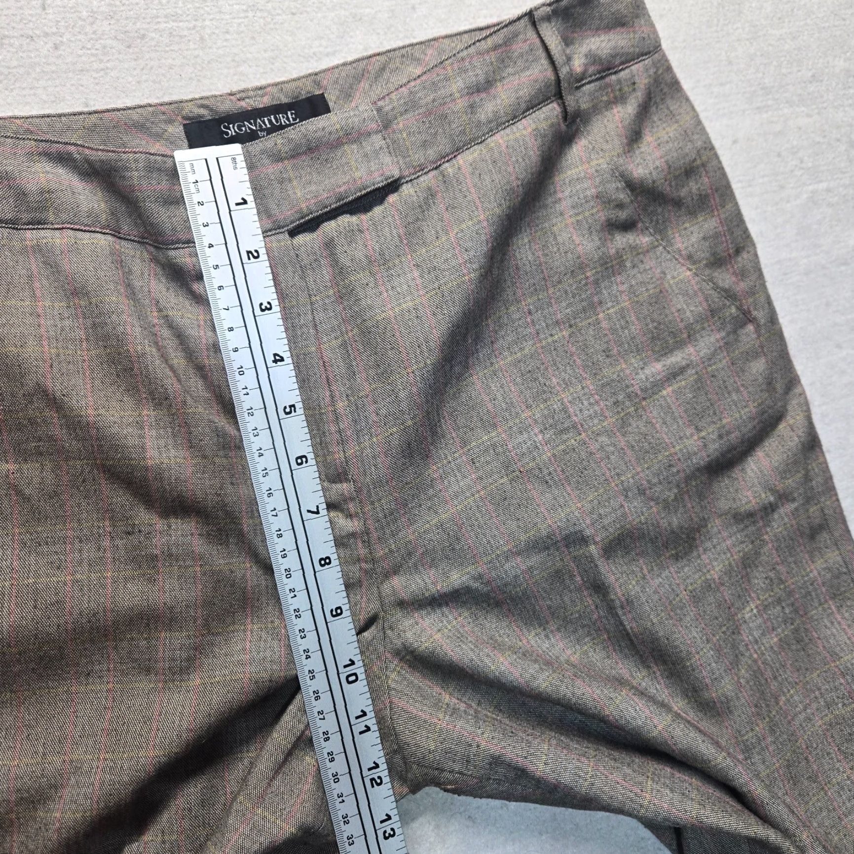 Vintage Larry Levine Signature Pants Gray 12 Women's Pants Regular 12 Gray Striped Business Casual Trouser Hook & Eye Closure Button Tab Closure Women’s 12 Size 34" / US 12 / IT 48 - 5 Thumbnail