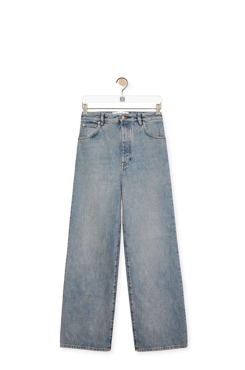 Loewe o1in1g0426 Wide Leg Jeans in Denim in Washed Denim Size US 36 / EU 52 - 1 Thumbnail