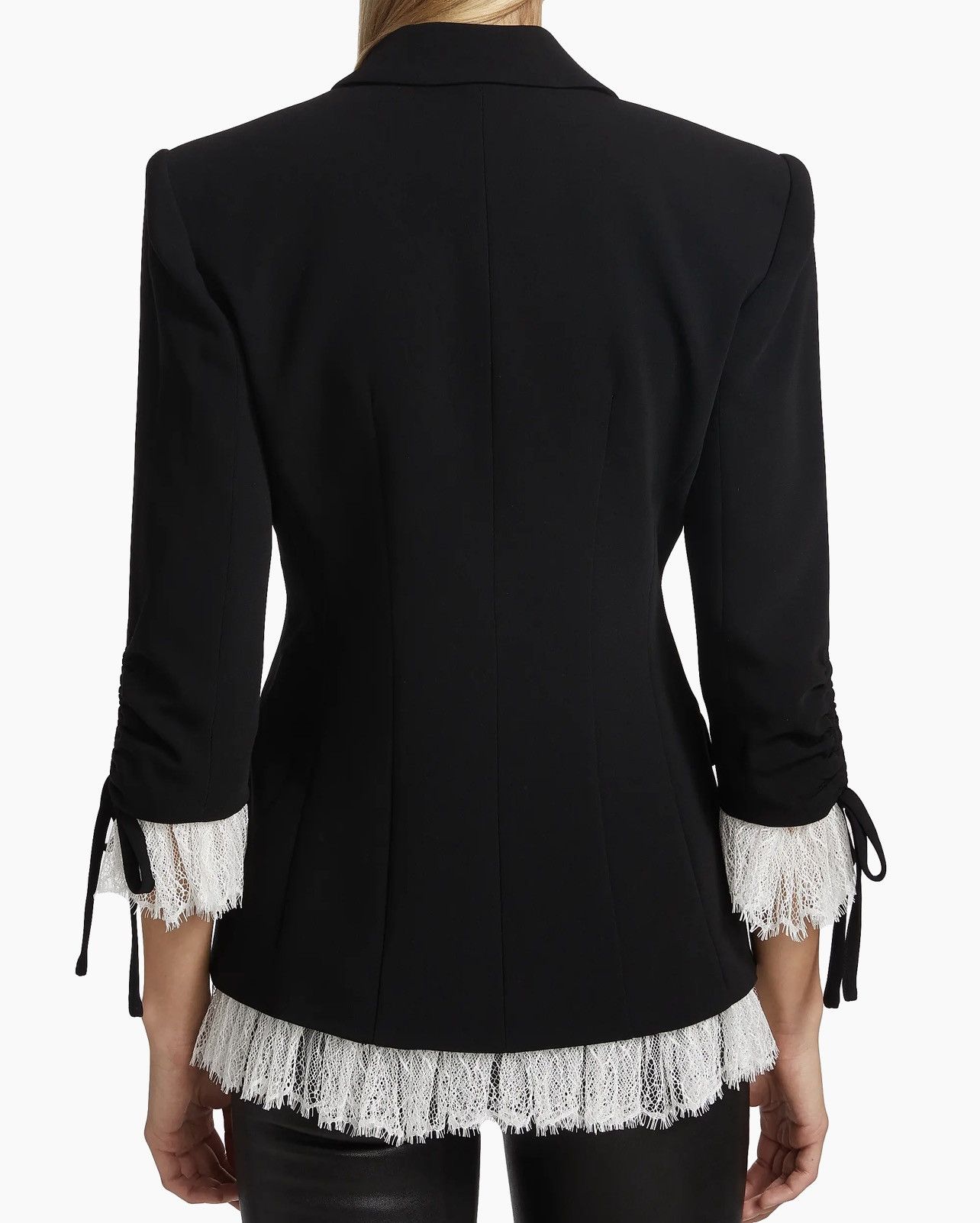 Cinq a Sept Cinq à Sept Crystal Brooch Lace Trimmed Crepe Blazer size 0 Size XS / US 0-2 / IT 36-38 - 6 Thumbnail