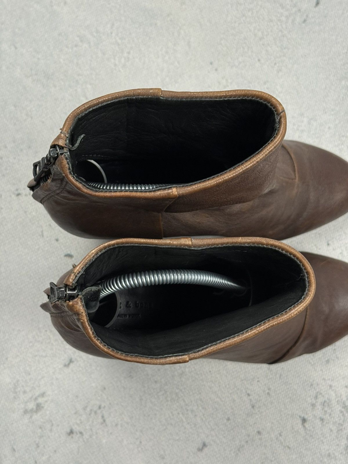 Rag & Bone Rag & Bone Leather Ankle Boots Stacked Heel Back Zip EU38 Size US 8 / IT 38 - 13 Thumbnail