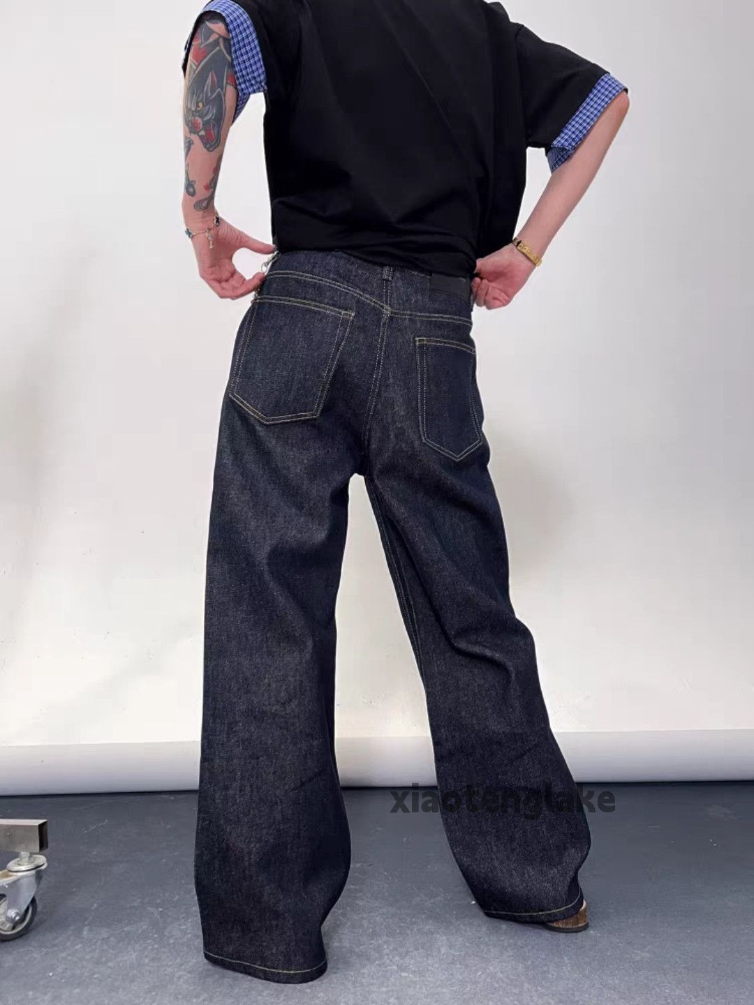 Jean Unisex utility punk yuppie loose baggy cargo jeans Size US 32 / EU 48 - 3 Thumbnail