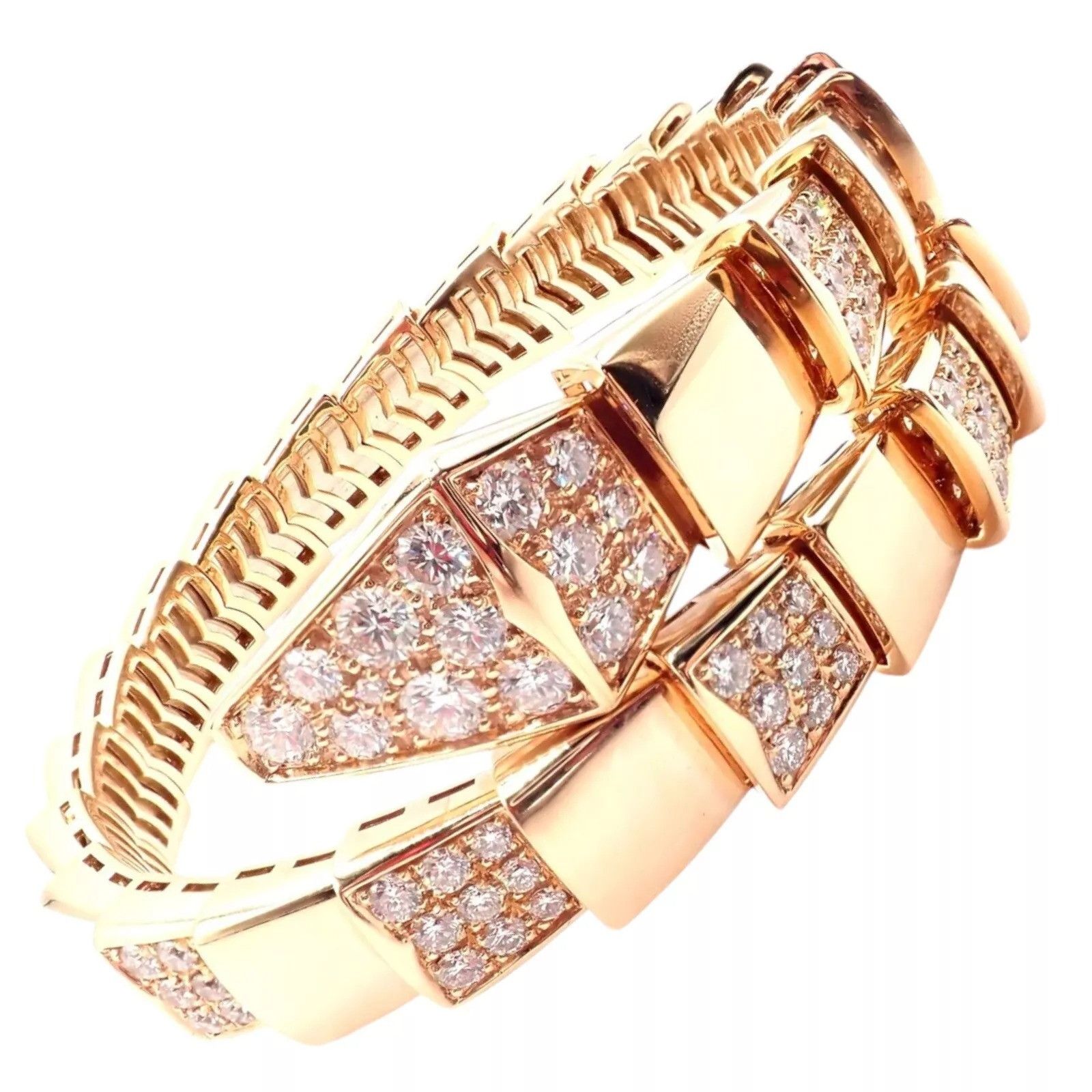 Bvlgari Bulgari Bvlgari Serpenti Viper 18k Diamond Bangle Bracelet Size ONE SIZE - 1 Thumbnail