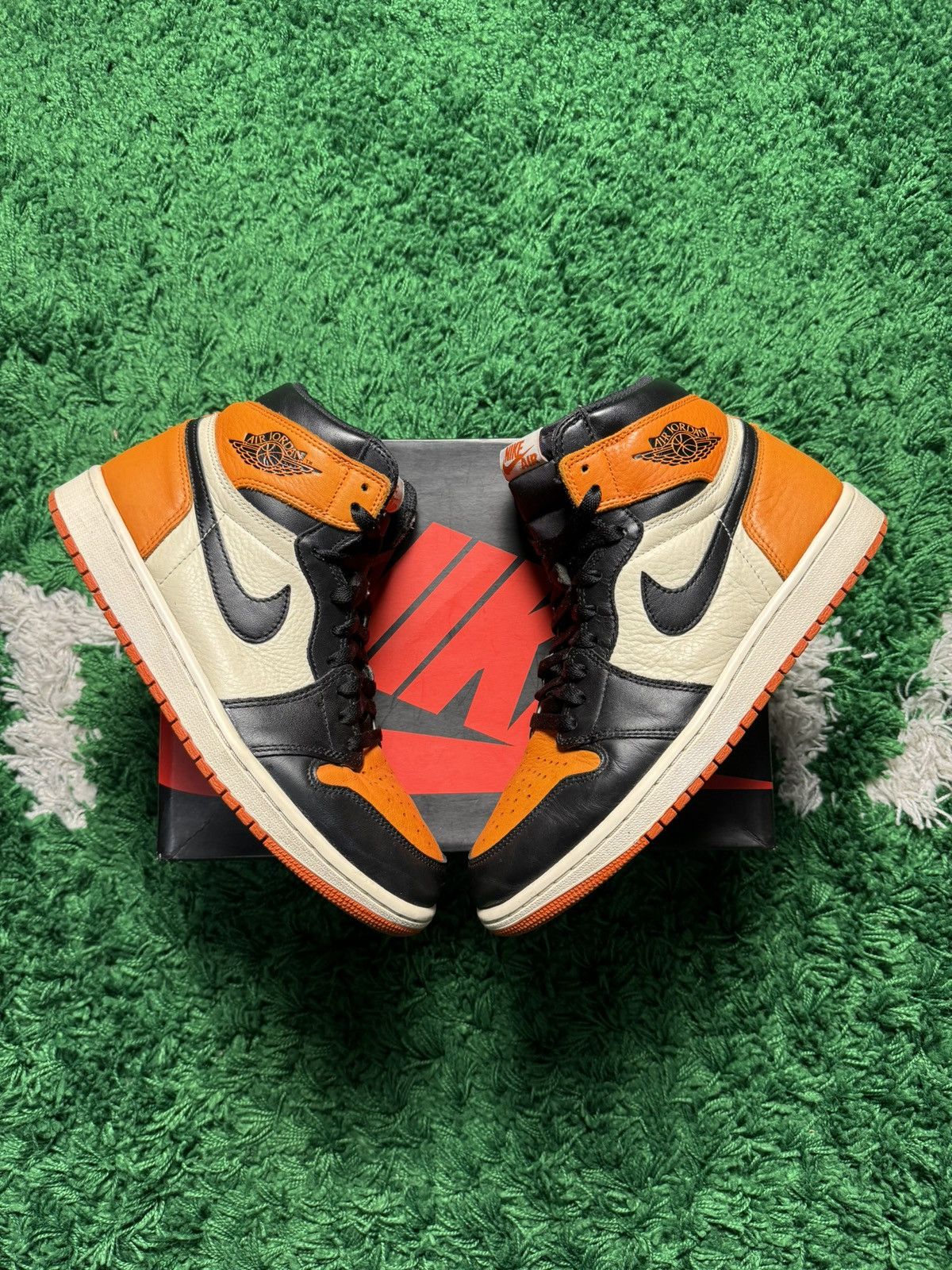 image of Jordan Brand Retro 1 High 'shattered Backboard 1.0' Shoes in Orange, Men's (Size 10)