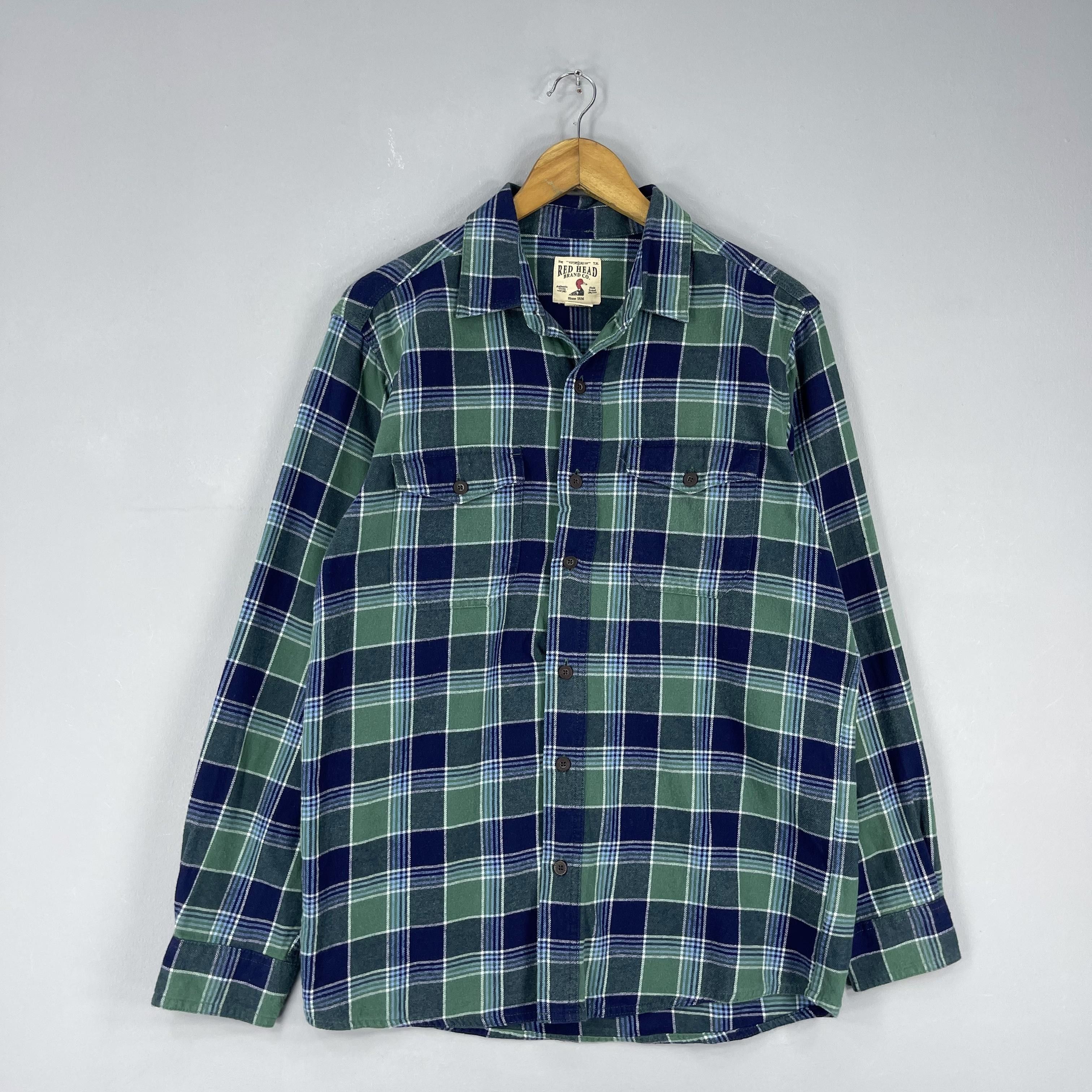 Flannel Vintage 90's RED HEAD Checkered Tartan Flannel Button Up Size US M / EU 48-50 / 2 - 3 Thumbnail
