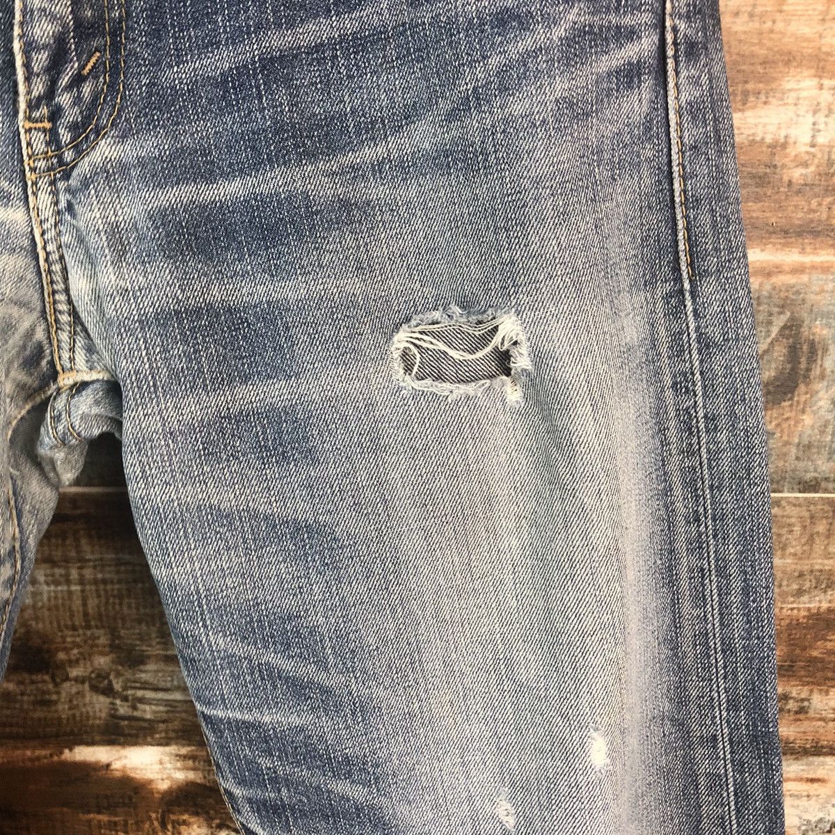Levi's DL Levis 505 Blue Distressed Denim Pants #C299 Size US 32 / EU 48 - 10 Thumbnail