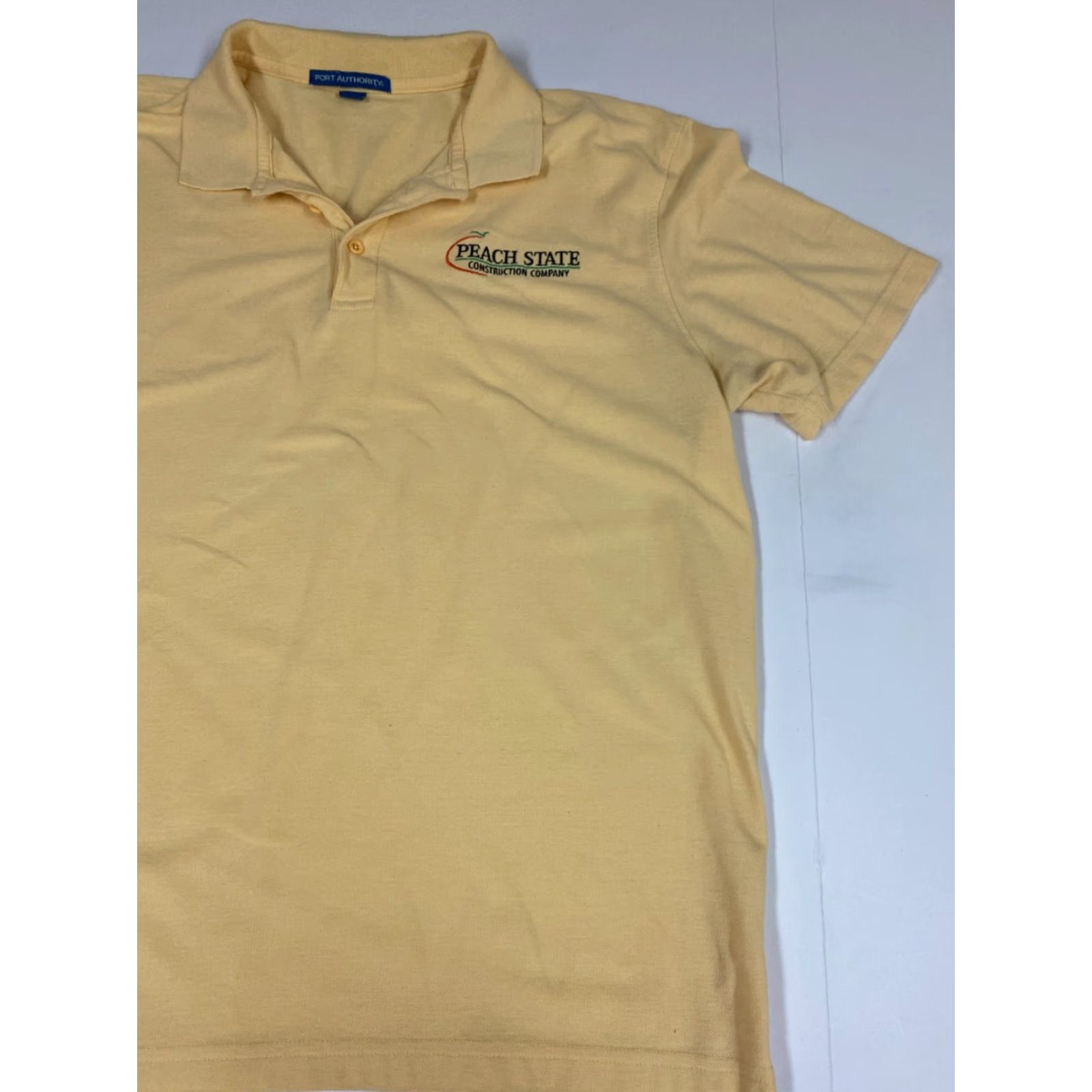 Port Authority Peach State Port Authority Polo Shirt L Mens Short Sleeve Yellow Knit Cotton Regular Button Collar Golf Breathable Solid 2000s Theme American Size US L / EU 52-54 / 3 - 2 Thumbnail