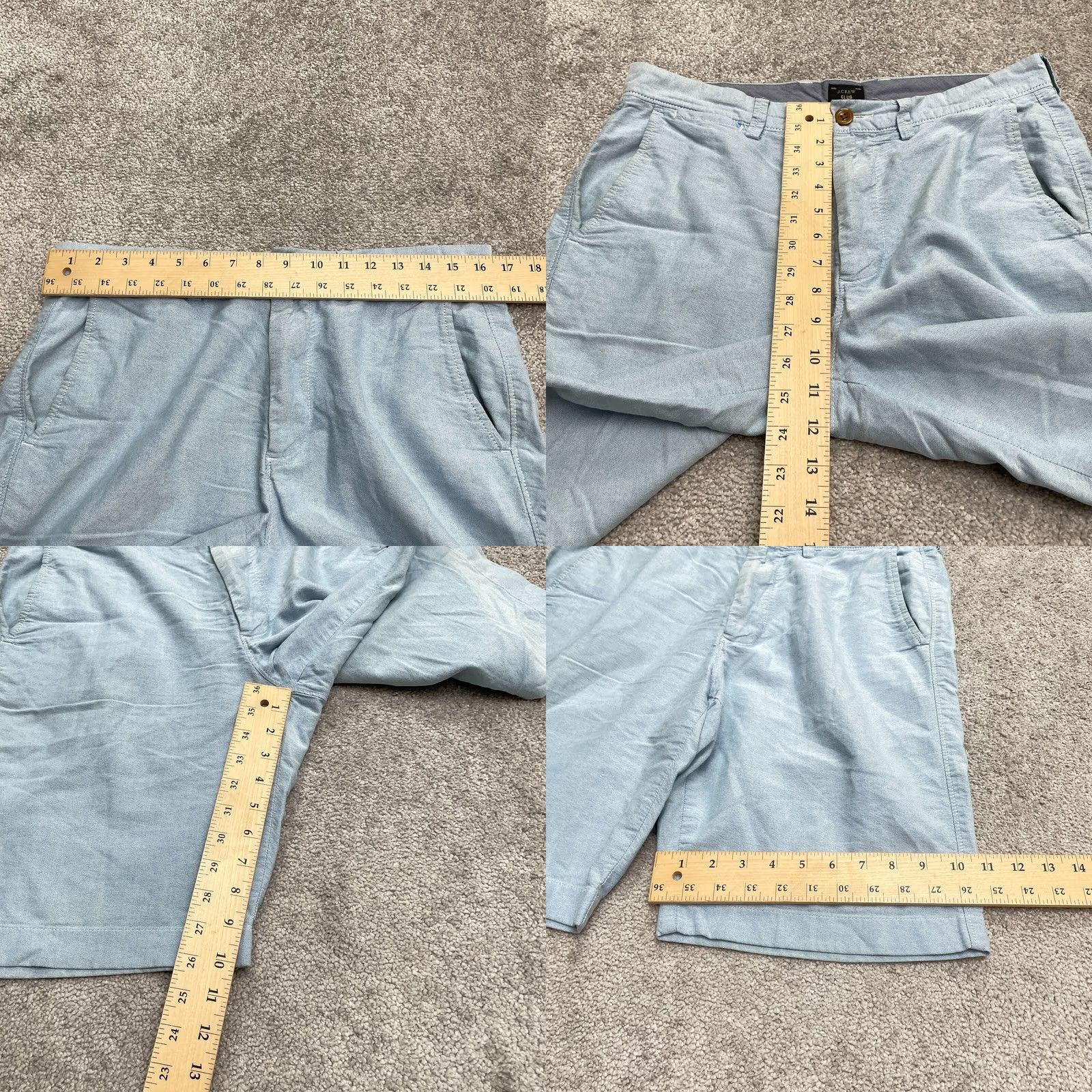 J.Crew J.Crew Club Chino Shorts Mens Size 31 Blue Cotton Flat Front 11 Inch Casual Size US 31 - 8 Thumbnail