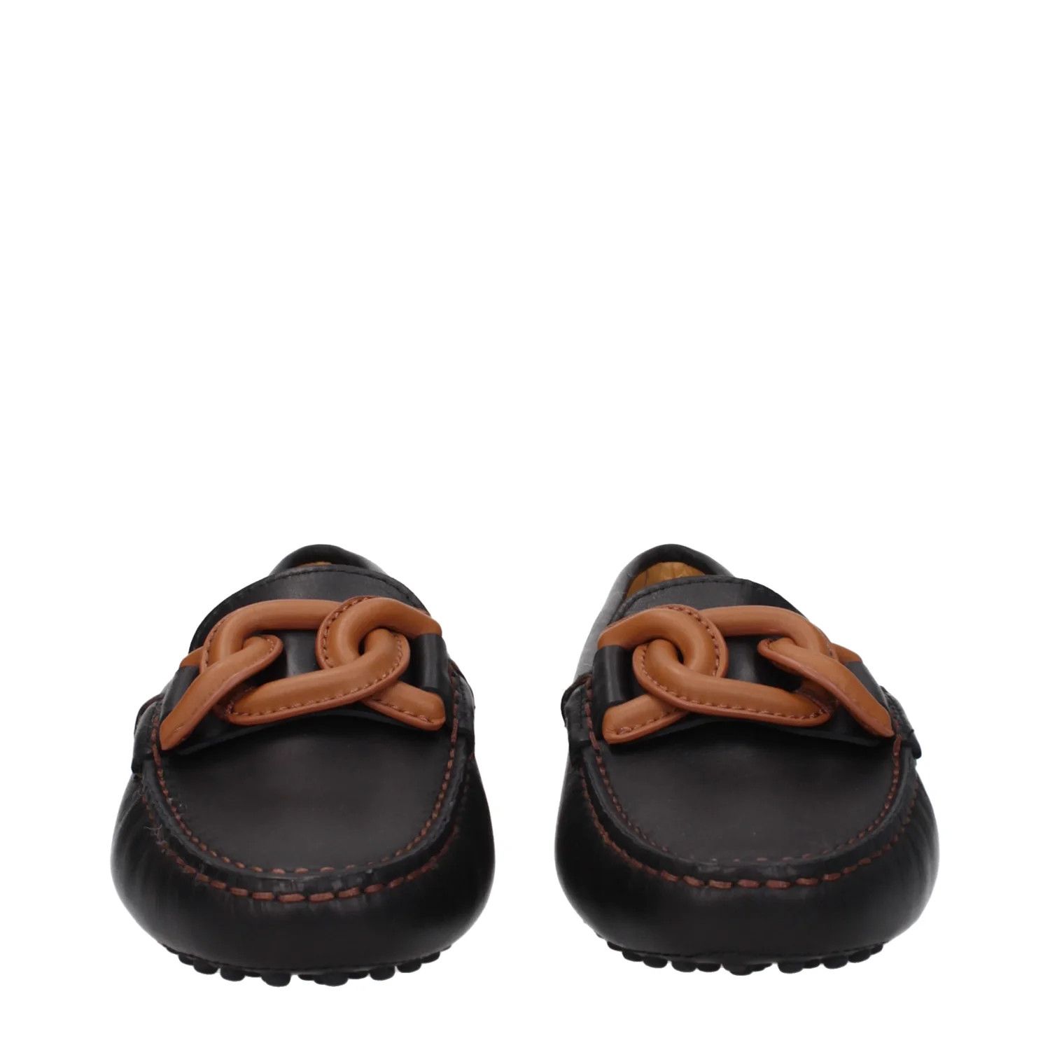 Tod's ob1o1e1224 Leather Loafers in Black Brown Size US 6.5 / IT 36.5 - 3 Thumbnail