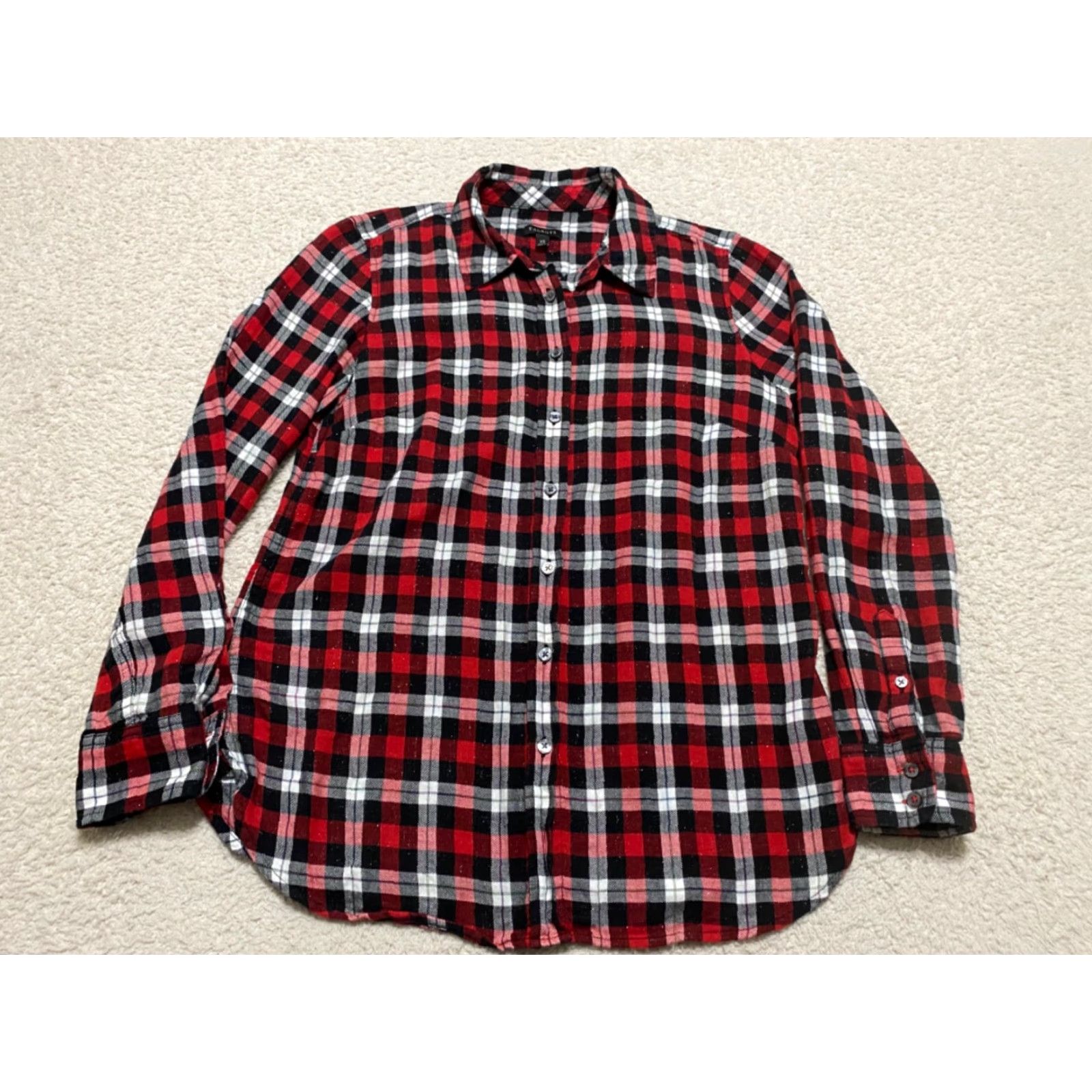 Talbots Talbots Shirt Womens XS Multicolor Plaid Long Sleeve Button-Down Cotton Rayon Blouse Casual Size XS / US 0-2 / IT 36-38 - 3 Thumbnail