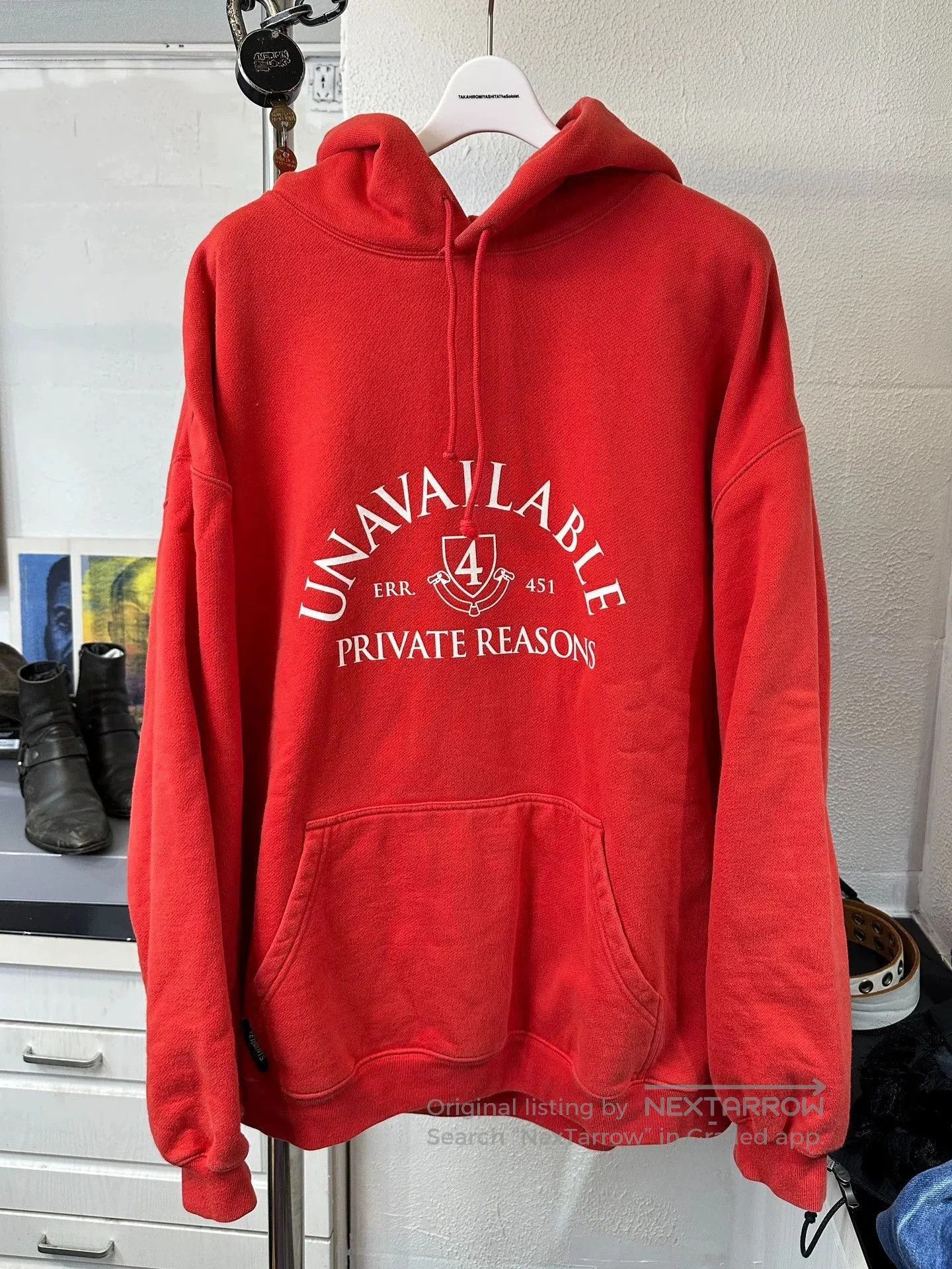 Vetements Red Graphic Print Hoodie with Drawstring. Size US S / EU 44-46 / 1 - 1 Thumbnail
