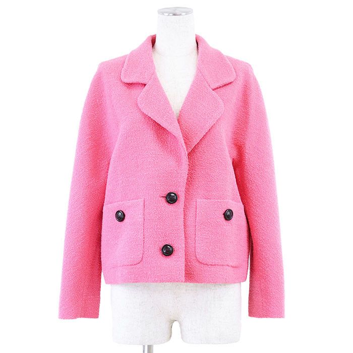 Gucci Gucci Tweed GG Interlocking Button Wool Jacket Leather Outerwear 619267 DUTY FREE for USA