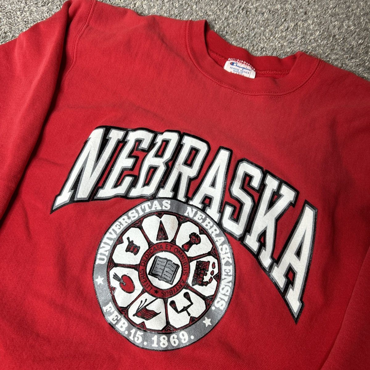 Champion × Vintage 80s champion reverse weave Nebraska red sweatshirt Size US XL / EU 56 / 4 - 4 Thumbnail