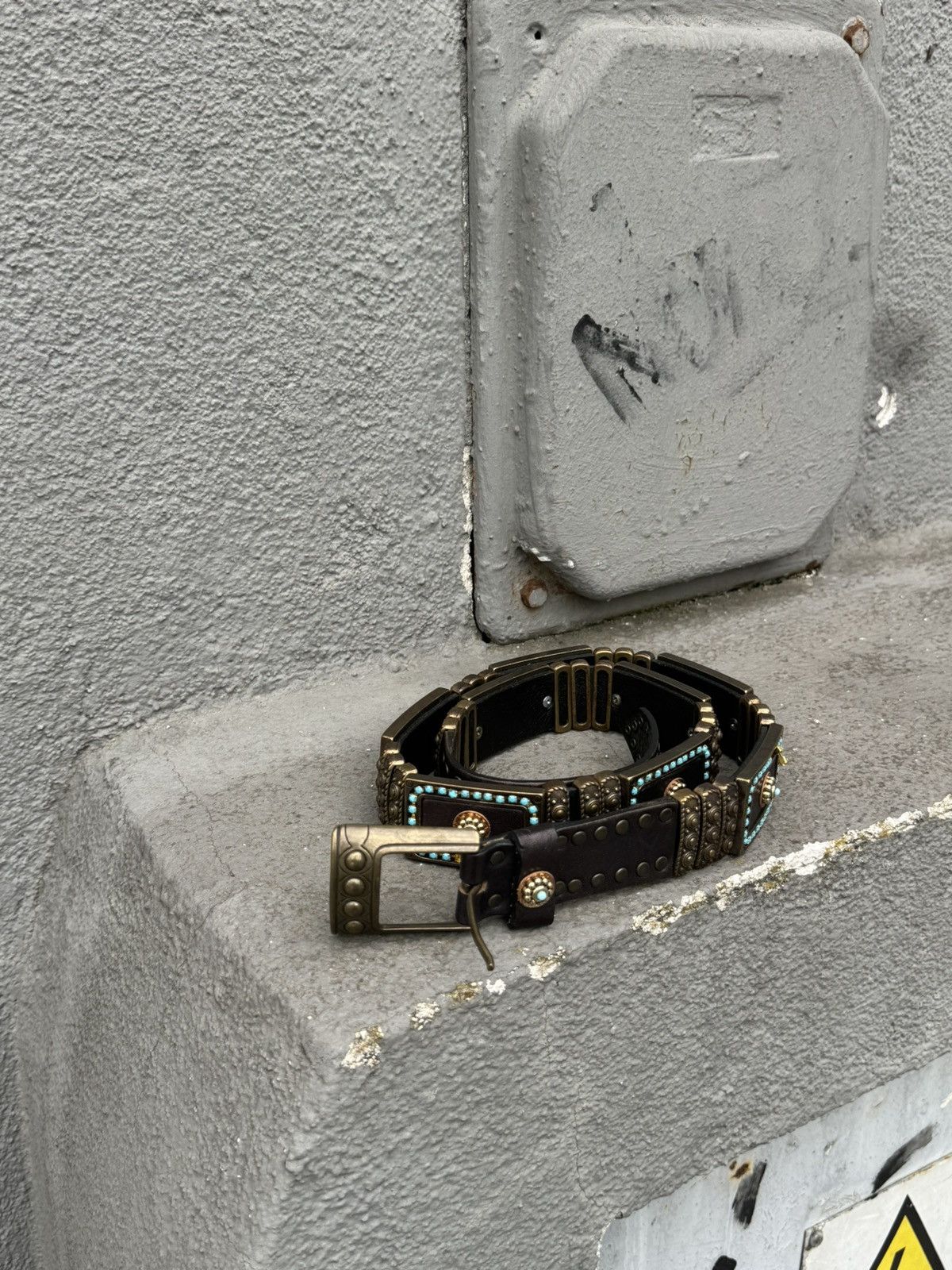 Vintage Nanni Metal/Leather Italy Avant-Garde Belt Size ONE SIZE - 2 Thumbnail