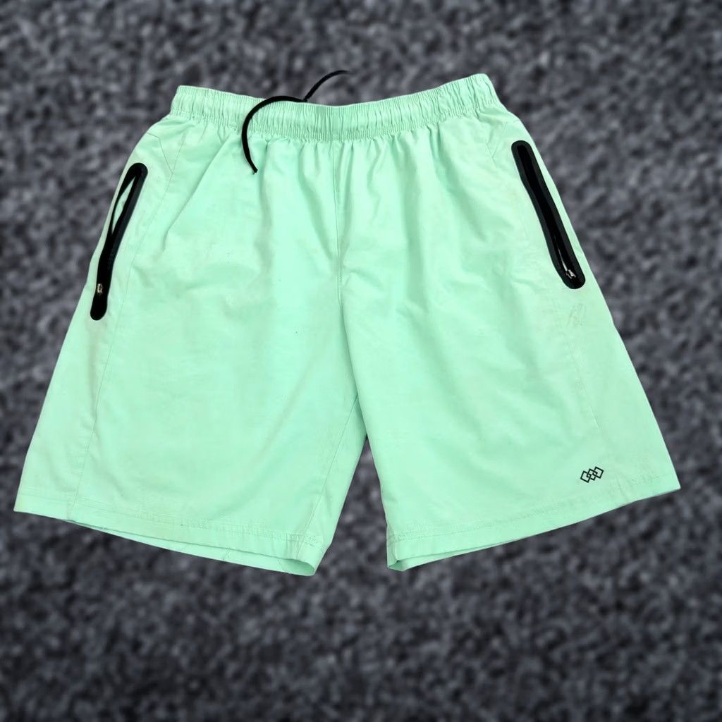 Vintage Legend Shorts Mens M Mint Green Polyester Blend Zipper Pockets Athletic Gym Size US 31 - 1 Thumbnail