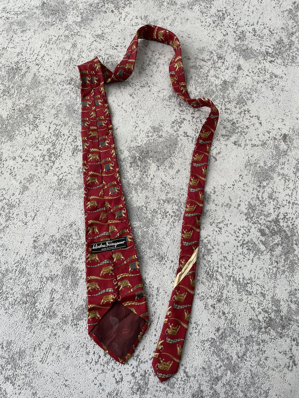 Salvatore Ferragamo × Vintage Vintage Salvatore Ferragamo Elephant Print Silk Ties Size ONE SIZE - 5 Thumbnail