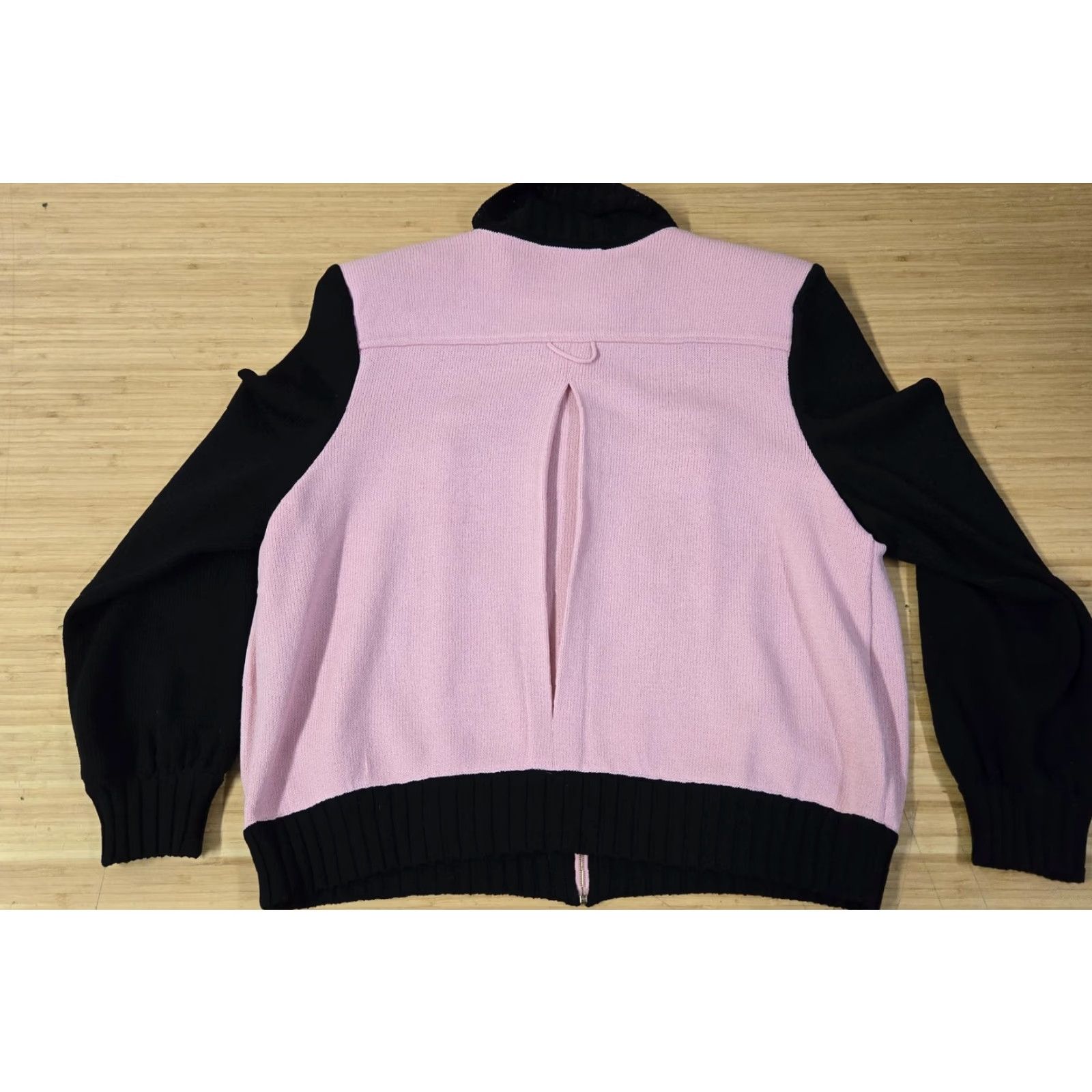St. John VINTAGE St John Collection Sweater Womens Large Pink Black Zip Cardigan Jacket Gold Zip Size L / US 10 / IT 46 - 7 Thumbnail