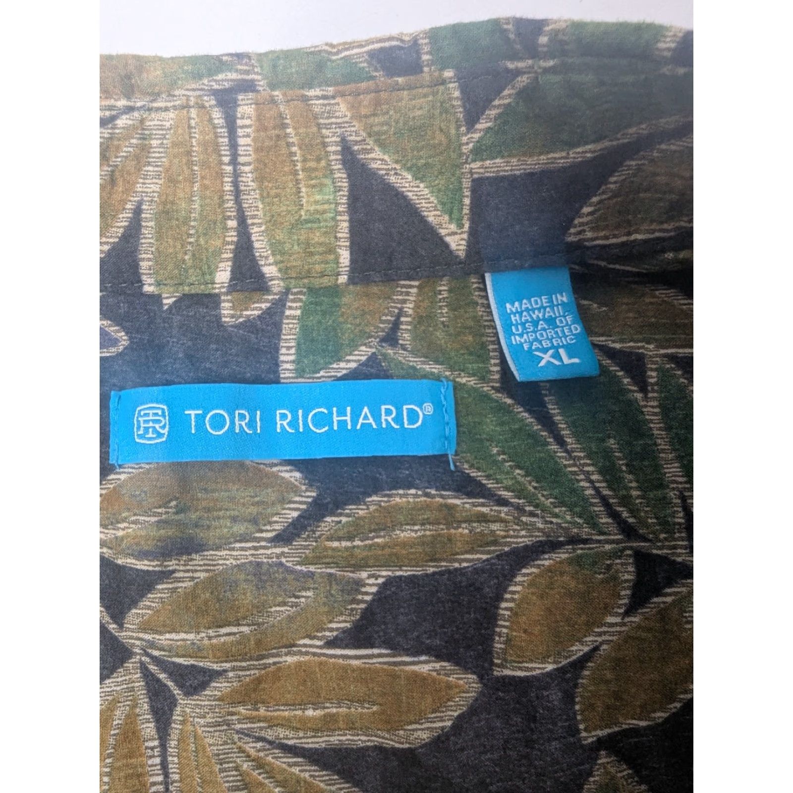 Tori Richard Tori Richard Men's Hawaiian Shirt Hawaiian Leaves Design Cotton Lawn Size XL Multicolor Button-Up Short Sleeve Casual Size US XL / EU 56 / 4 - 7 Thumbnail