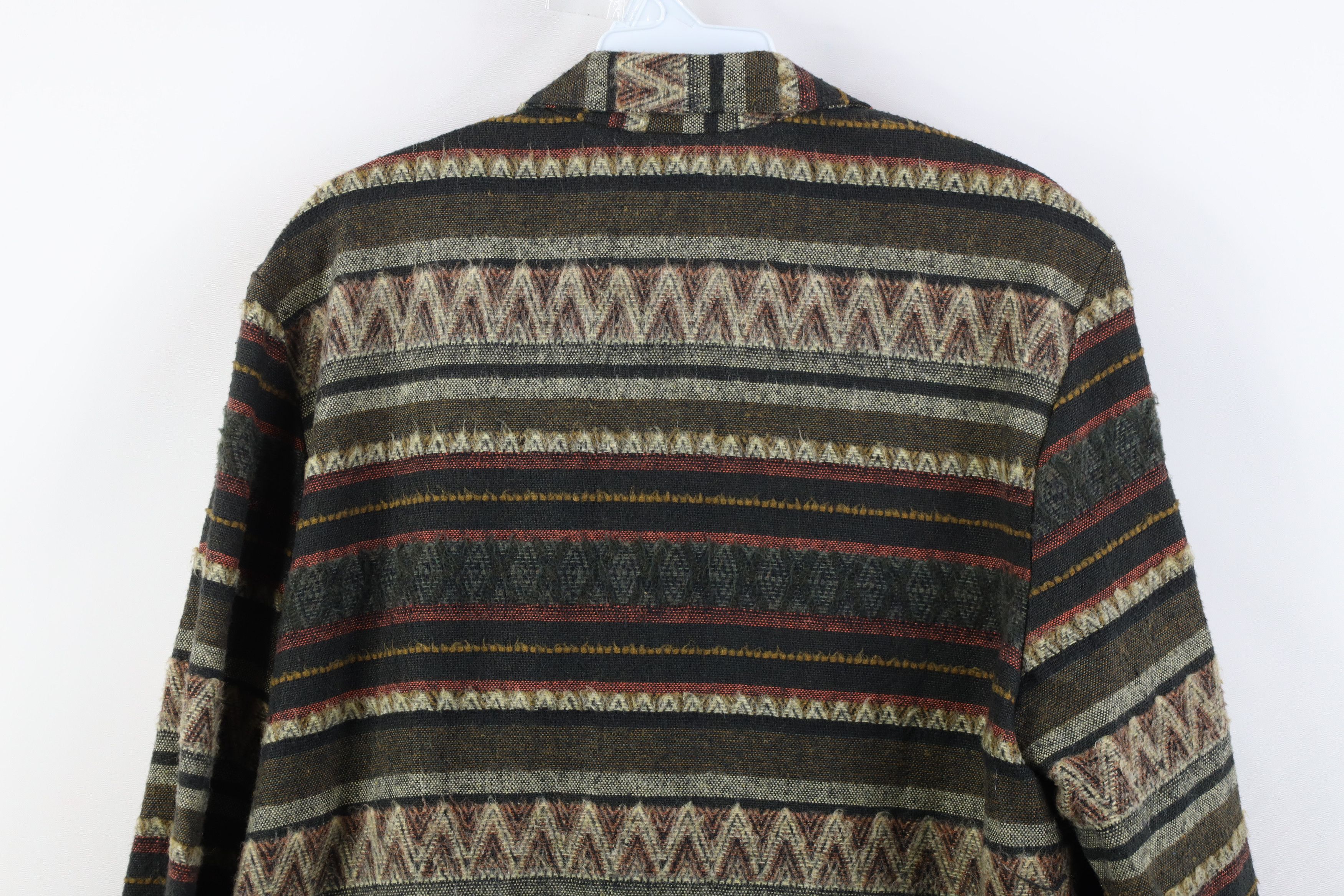 Vintage Vintage 90s Streetwear Tone Knit Suit Coat Blazer Jacket Size L / US 10 / IT 46 - 12 Thumbnail