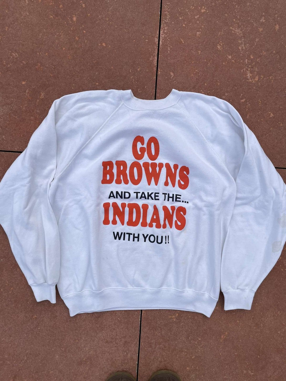 Other Vintage 90’s Boxy NFL/MLB Cleveland Browns/Indians Crewneck Size US XL / EU 56 / 4 - 2 Thumbnail
