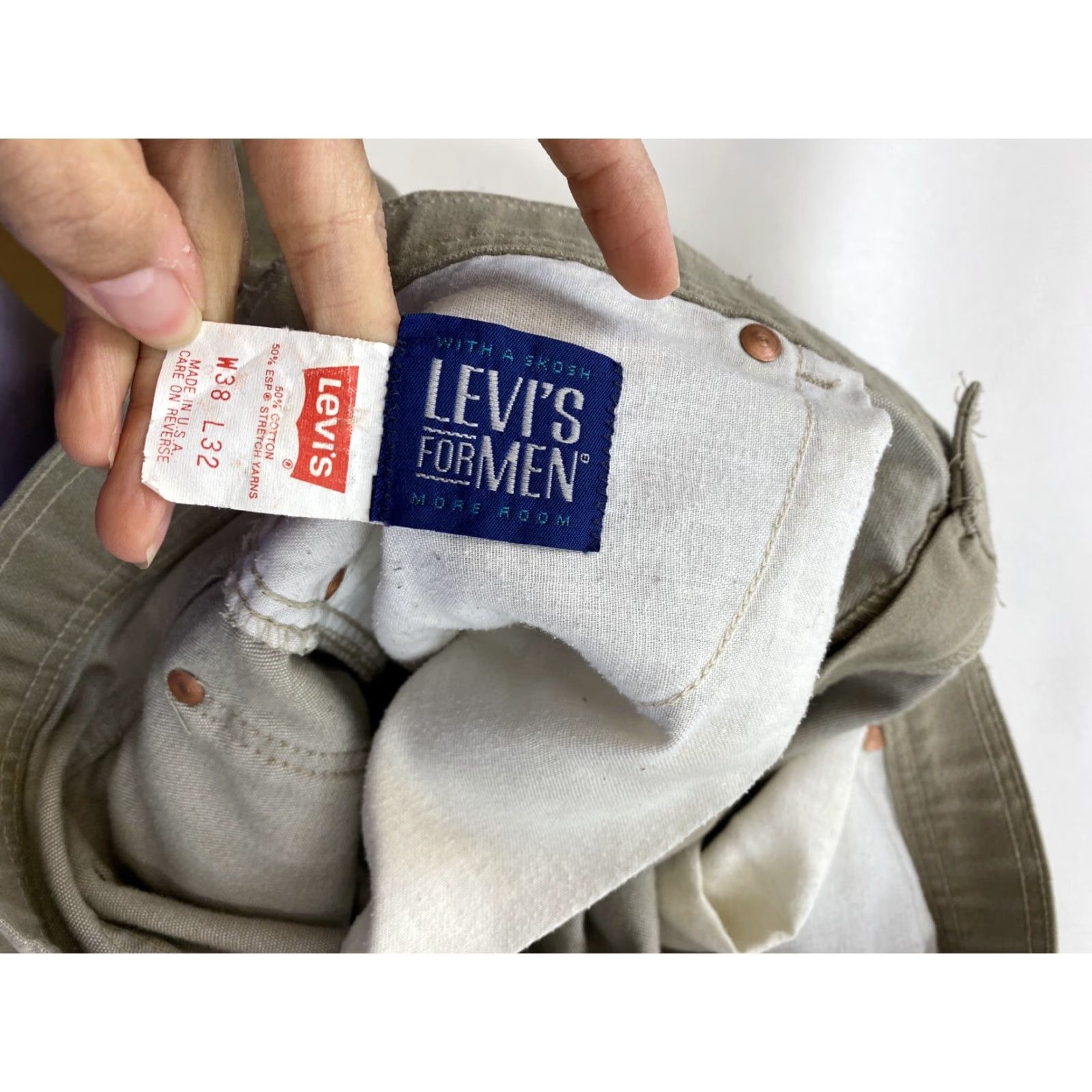 Levi's VINTAGE Levi's Pants Mens 34x29 Khaki Made In USA Khakis USA Beige 34 Mens Size US 34 / EU 50 - 3 Thumbnail