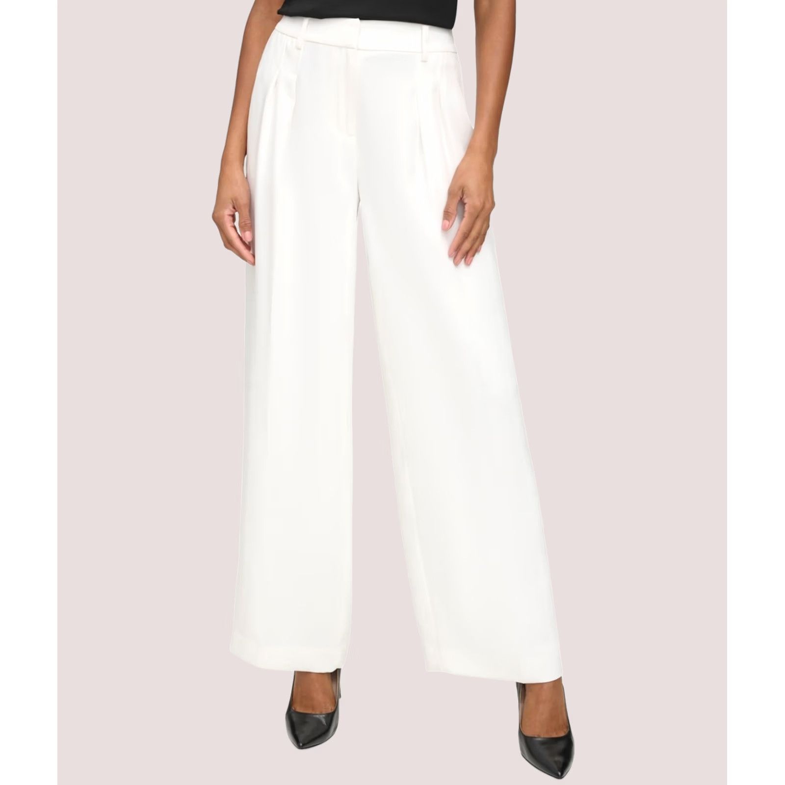Karl Lagerfeld Karl Lagerfeld Womens Trousers Wide Leg Casual Pants white Size 10 Size 32" / US 10 / IT 46 - 1 Thumbnail