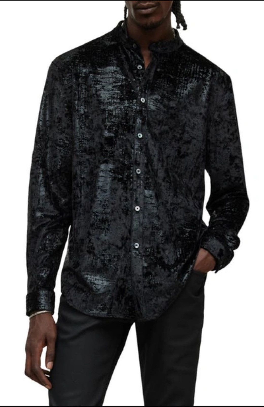 John Varvatos Crushed velvet shirt. Large Size US L / EU 52-54 / 3 - 5 Thumbnail