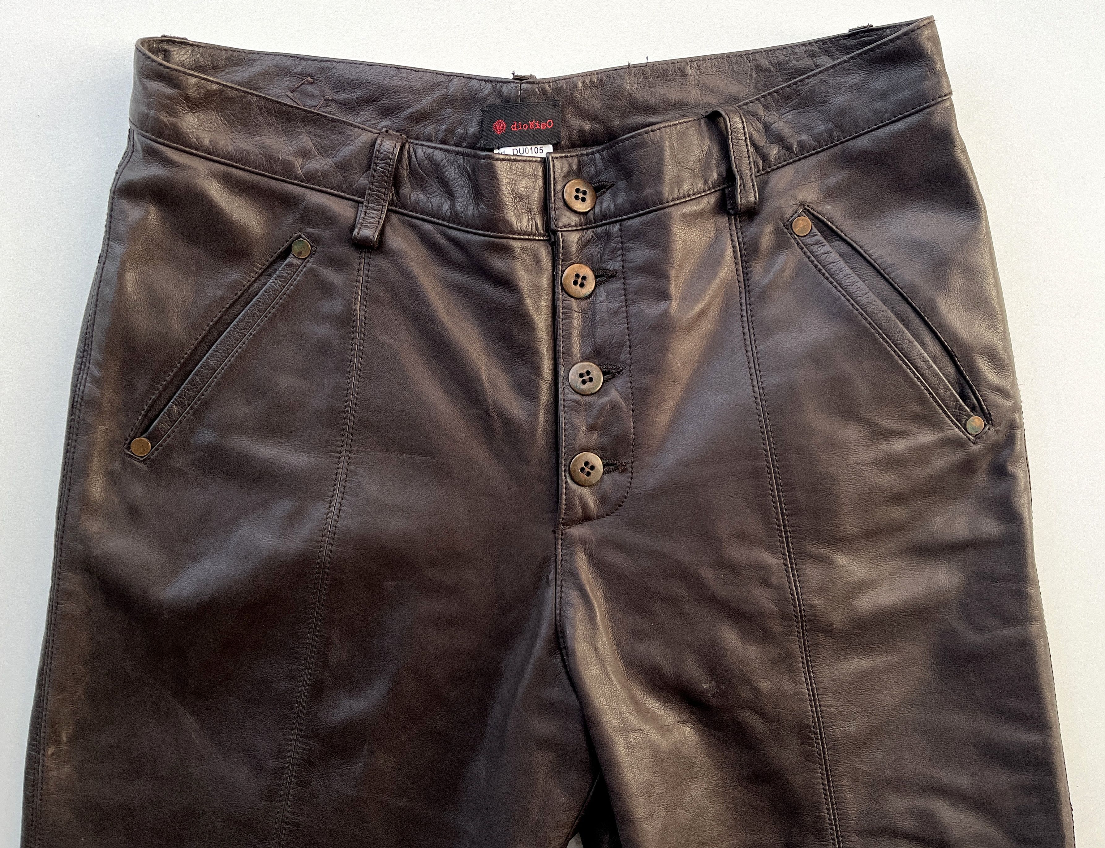 Leather Pants BLACK DIONISO sz. EU 48