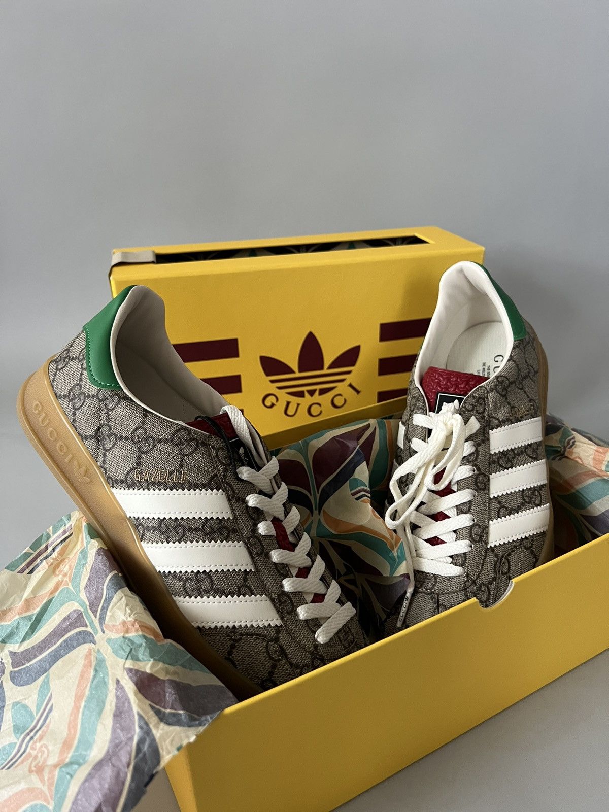 Gucci x Adidas Gazelle GG Logo Monogram Sneakers