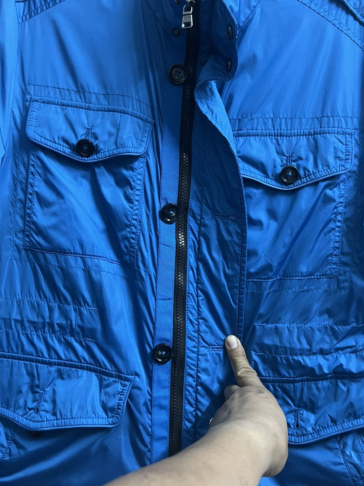 Hugo Boss Hugo boss zipper jacket 'Orgent-W' Waxed Cotton blend Size US L / EU 52-54 / 3 - 8 Thumbnail
