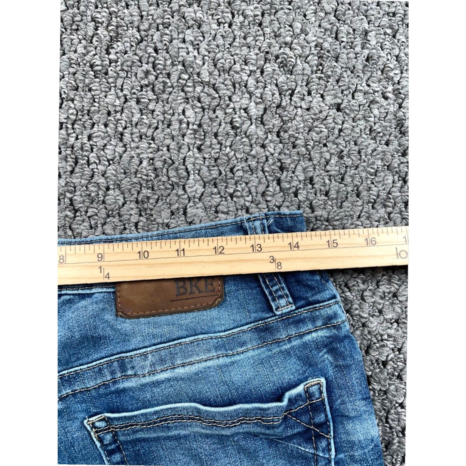 Vintage VINTAGE BKE Jeans Mens 29 x 30 Blue Denim Straight Leg Low Rise Faded Whiskered Cotton Blend Grunge Retro Size US 29 - 5 Thumbnail