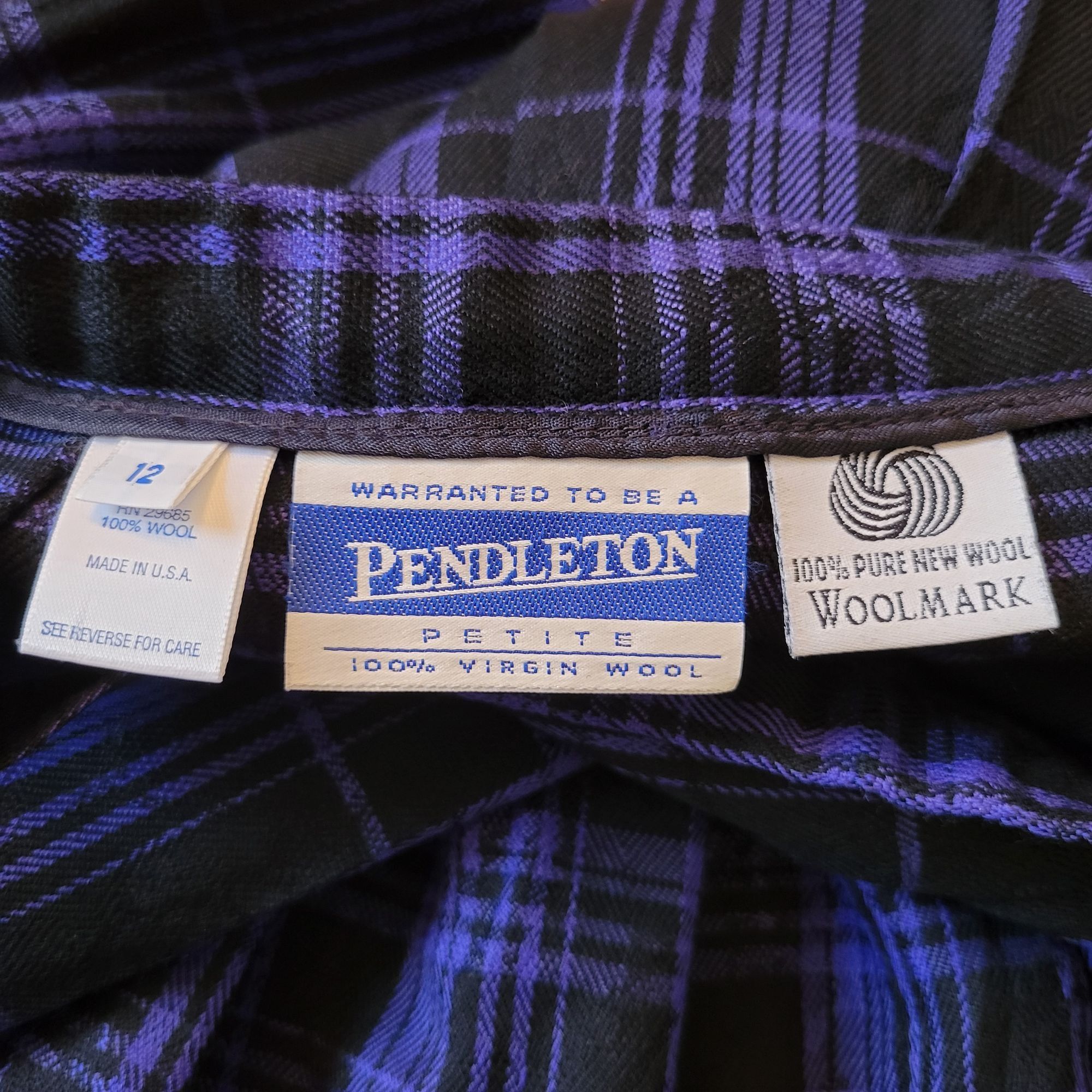 Pendleton Pendleton Purple Black Plaid Wool Pleated Skirt 12 School Gi Size 34" / US 12 / IT 48 - 3 Thumbnail
