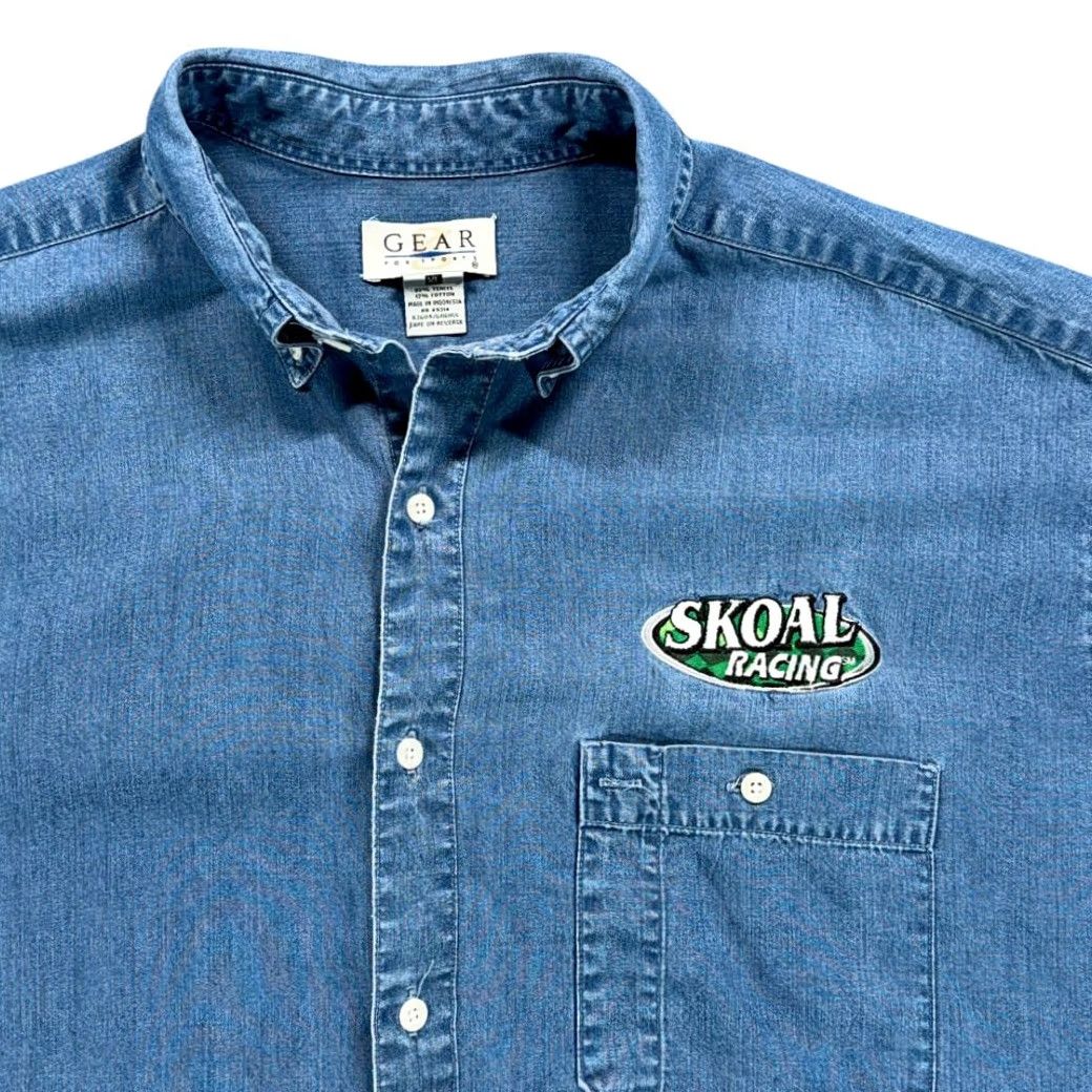Denime VINTAGE Gear For Sports Skoal Racing Shirt Shirts XL Blue Denim 90s Cars USA Mens Size US XL / EU 56 / 4 - 2 Thumbnail