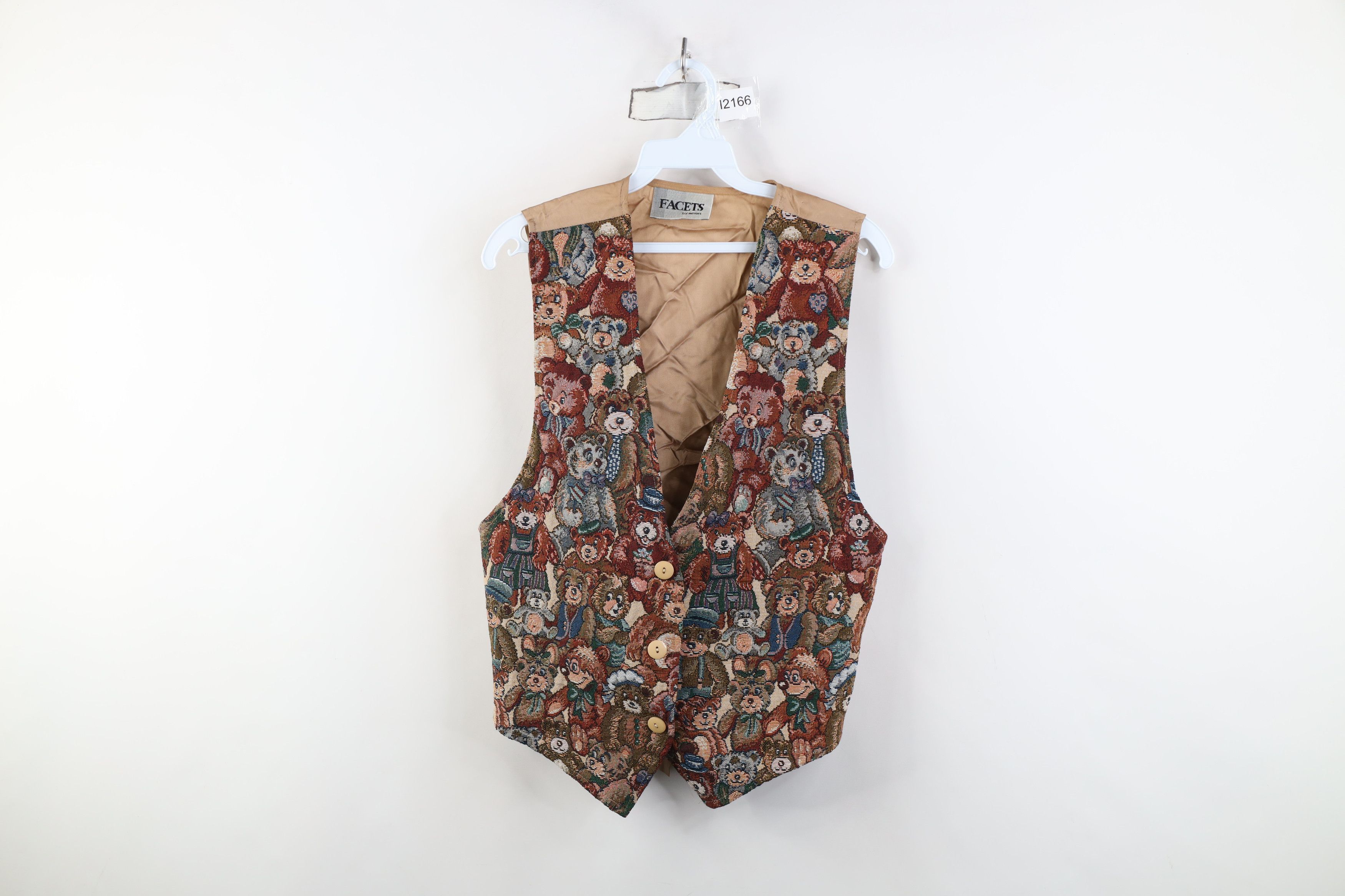 Vintage Vintage 90s Streetwear Teddy Bear Tie Back Vest Jacket USA Size L / US 10 / IT 46 - 1 Thumbnail