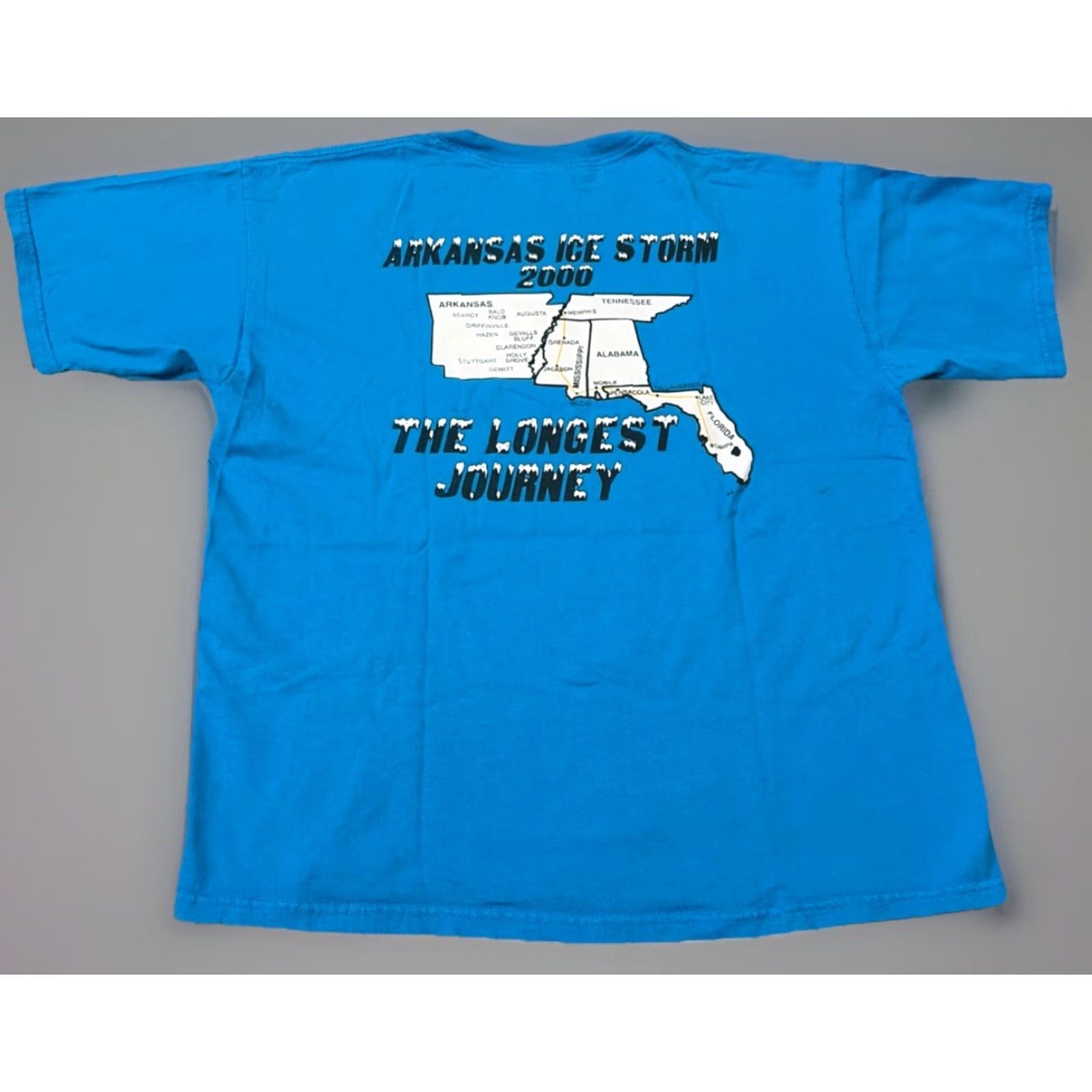 Gildan VINTAGE 2000 Arkansas Ice Storm Tampa Electric Emergency Response T-Shirt Storm Blue Mens XL Gildan T-Shirt Size US XL / EU 56 / 4 - 2 Thumbnail