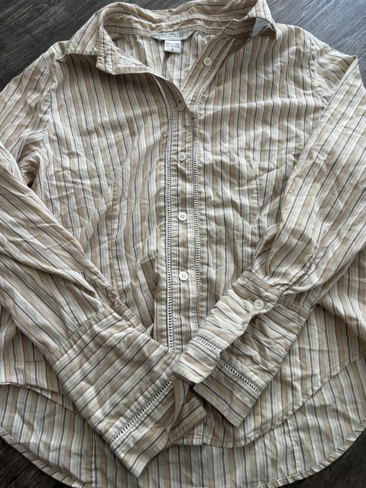 Vintage Beige Long Sleeve Button-Up Size US XS / EU 42 / 0 - 3 Thumbnail