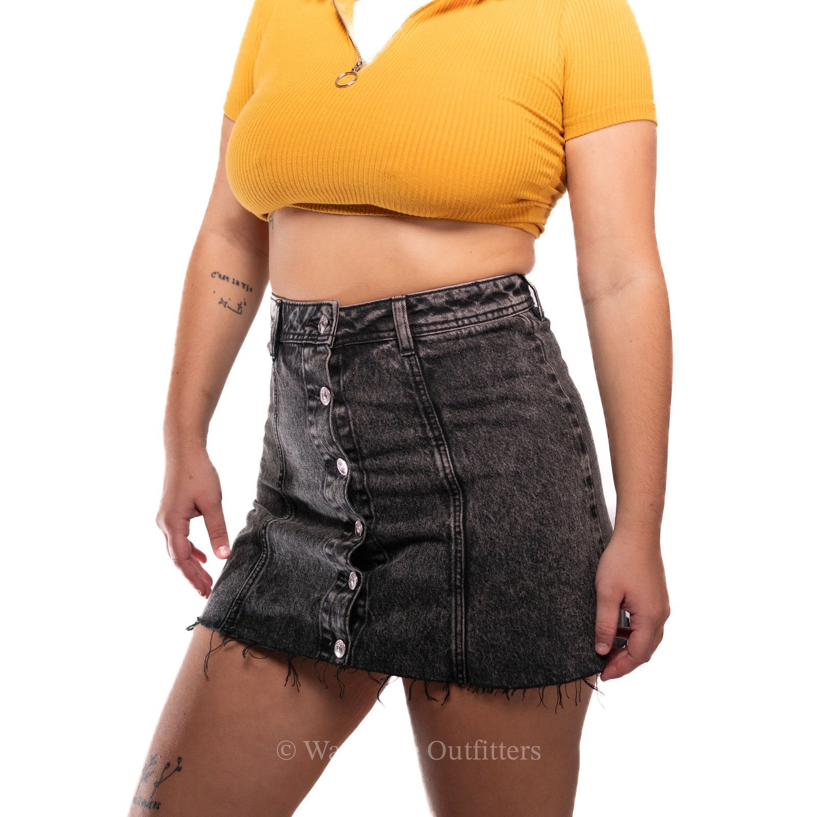H&M Black Denim Jean Skirt by H&M Size 27" / US 4 / IT 40 - 4 Thumbnail